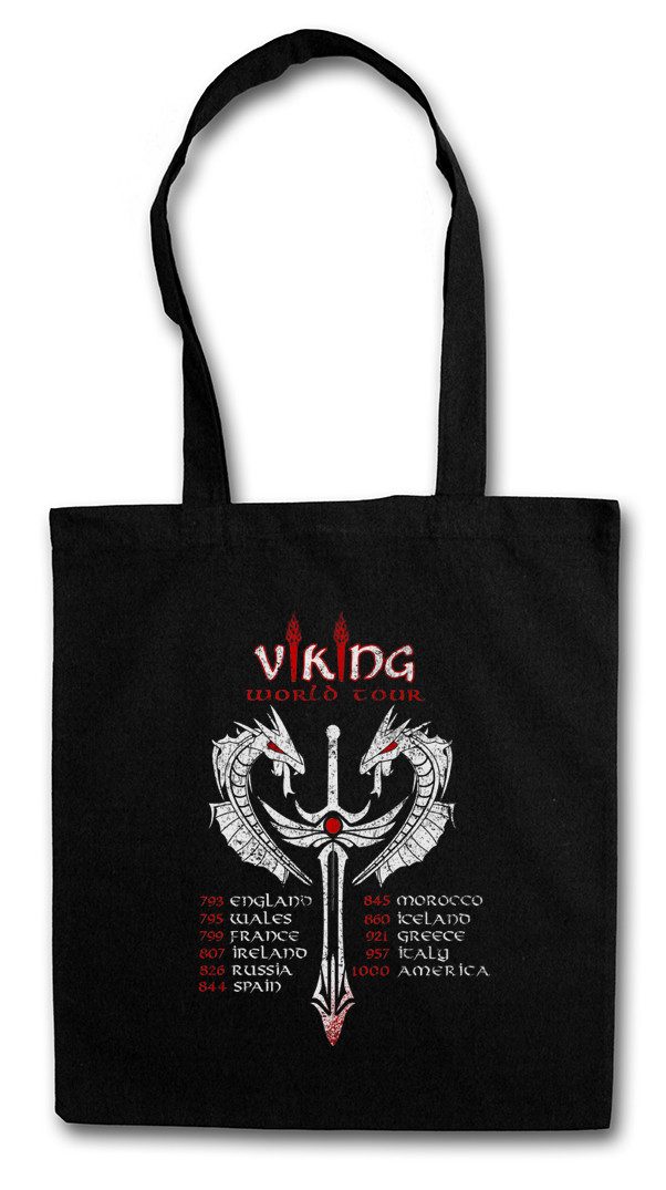 Beuteltasche Viking World Tour Stofftasche Vikings Wikinger Drachenboot Ragnar