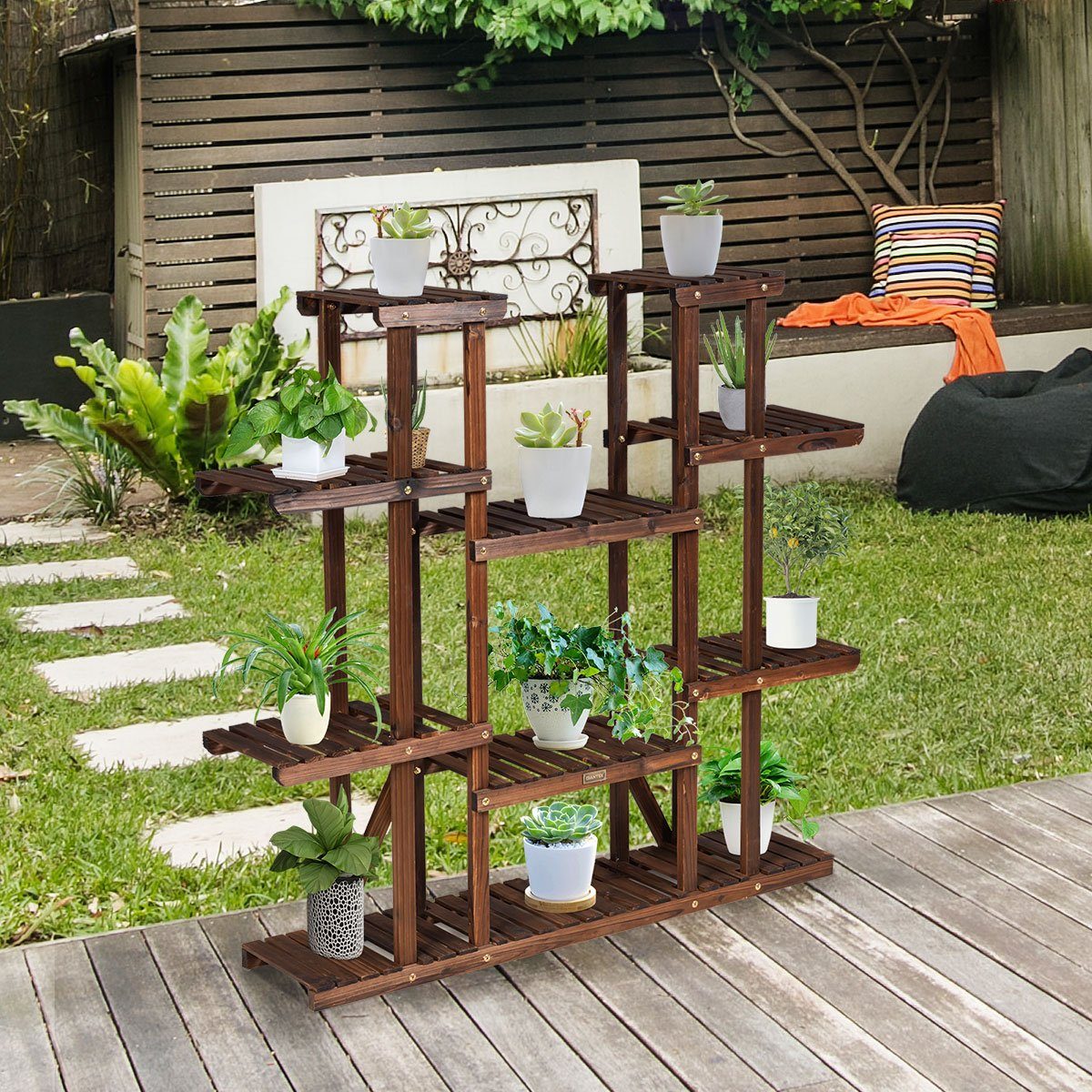 COSTWAY Blumenständer Pflanzenregal, Blumentreppe, 9 Etagen, günstig online kaufen