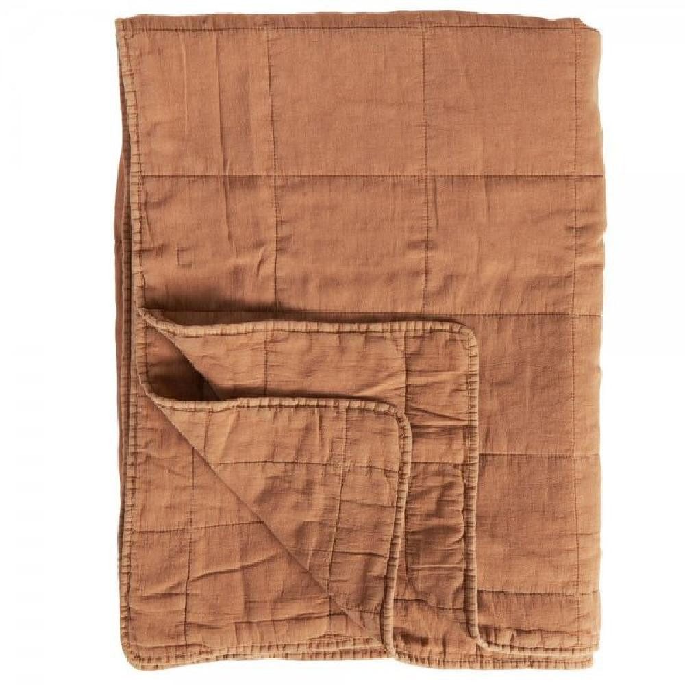 Wohndecke Ib Laursen Tagesdecke Quilt Klassisch Cognac (130x180cm), Ib Laursen