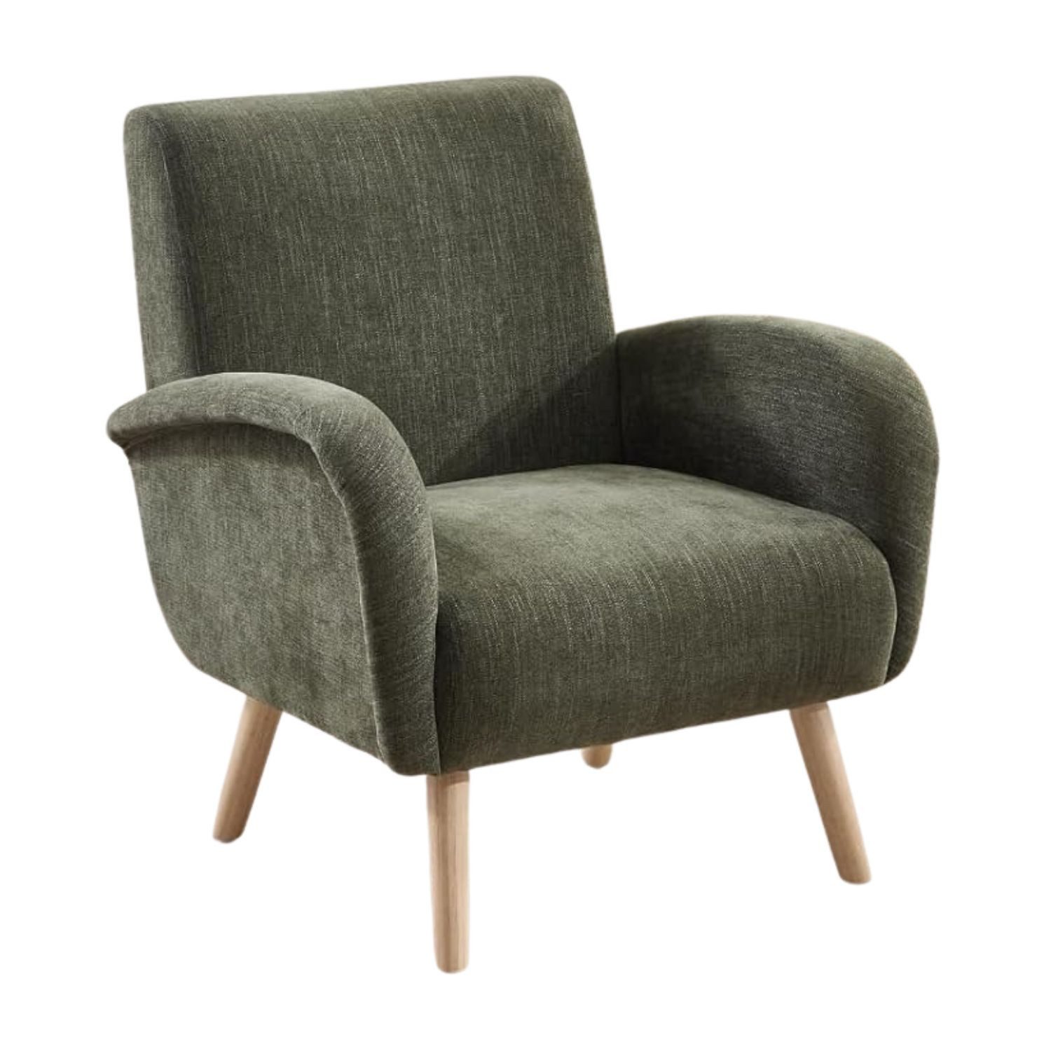 WAHSON OFFICE CHAIRS Sessel Retro Polstersessel mit Verdickte Rückenlehne und Massivholzbeinen