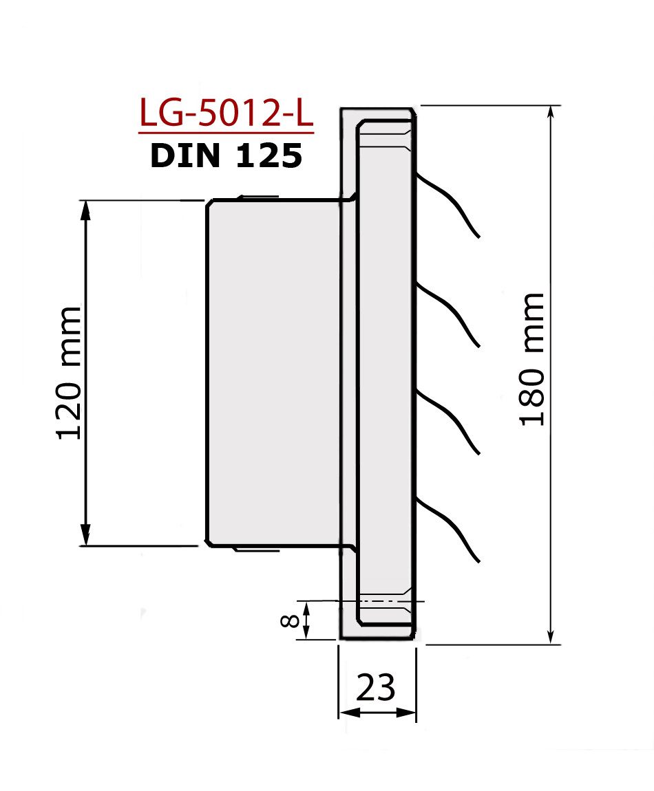 Häusler Onlinehandel GmbH Lüftungsgitter Edelstahl Überdruck Abluftgitter LG-5012 Inox DIN 125 Lüftungsgitter, rostfreies Material