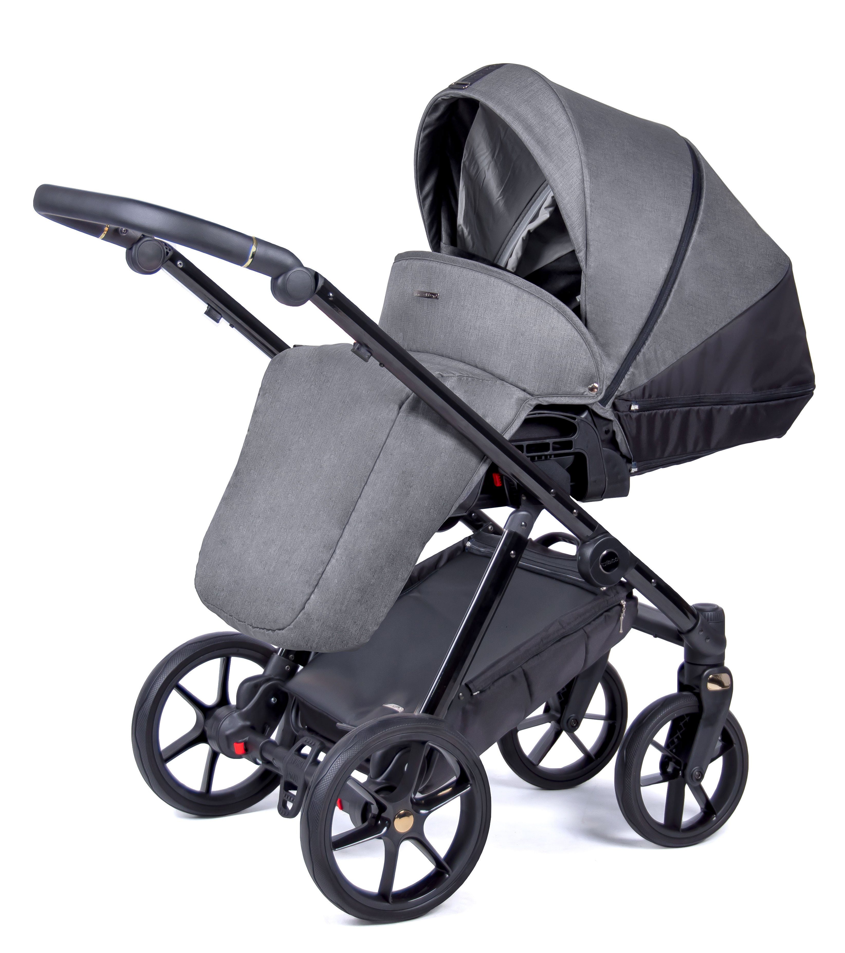 - 24 - Grau Teile schwarz babies-on-wheels in Axxis Kinderwagen-Set in = 14 Gestell 1 Kombi-Kinderwagen Designs 2
