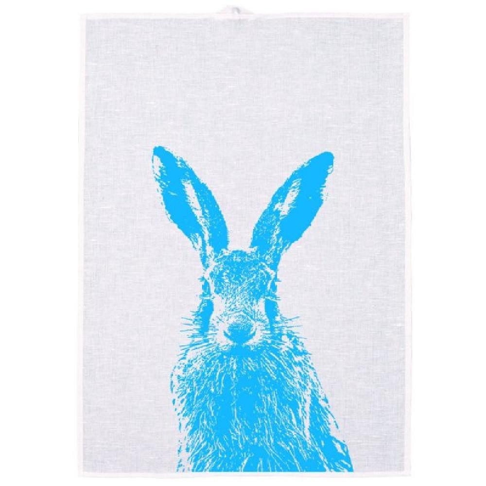 Frohstoff Geschirrtuch Geschirrtuch Feldhase Neon Blau