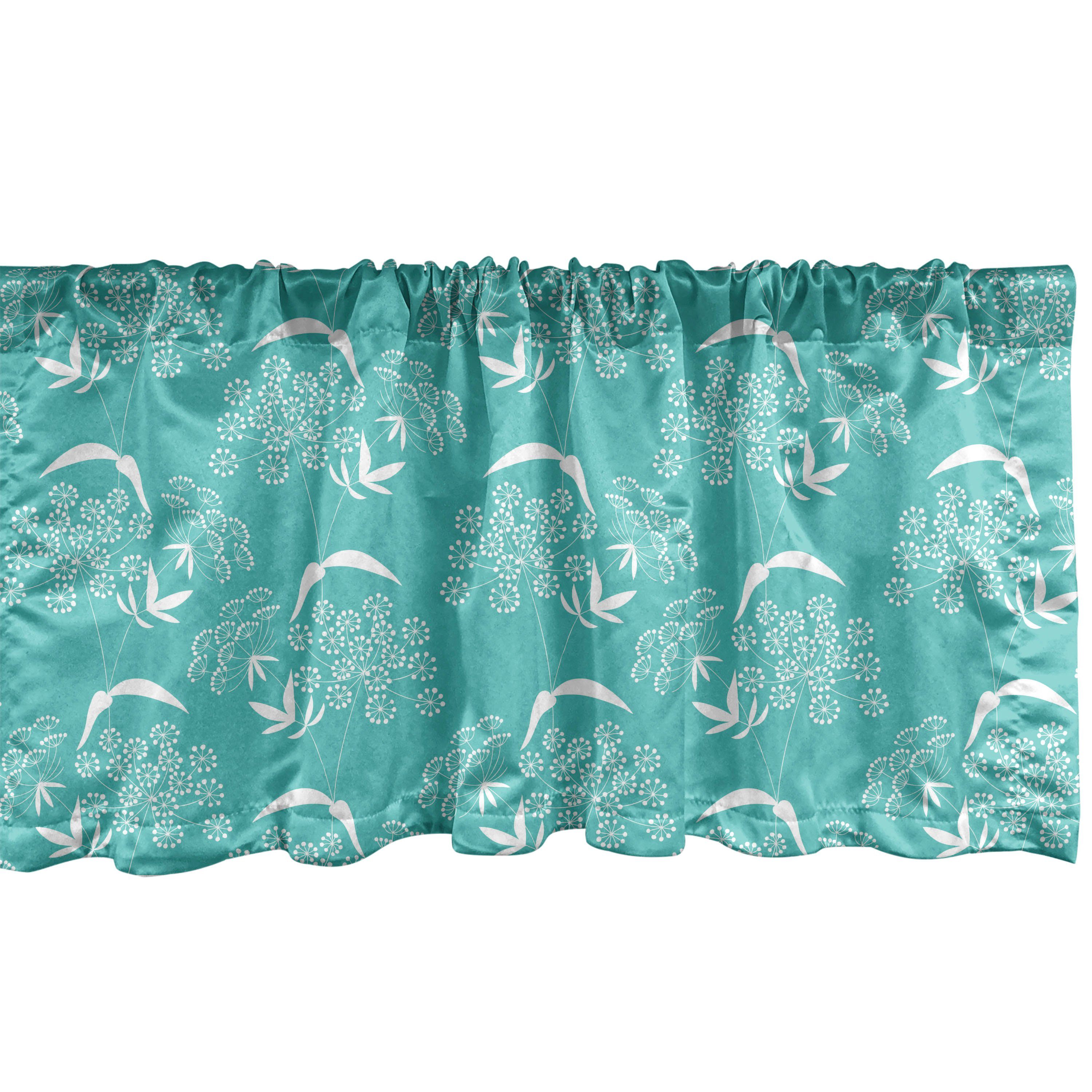 Scheibengardine Vorhang Volant für Küche Schlafzimmer Dekor mit Stangentasche, Abakuhaus, Microfaser, Botanisch Bouquets Blüten entwerfen