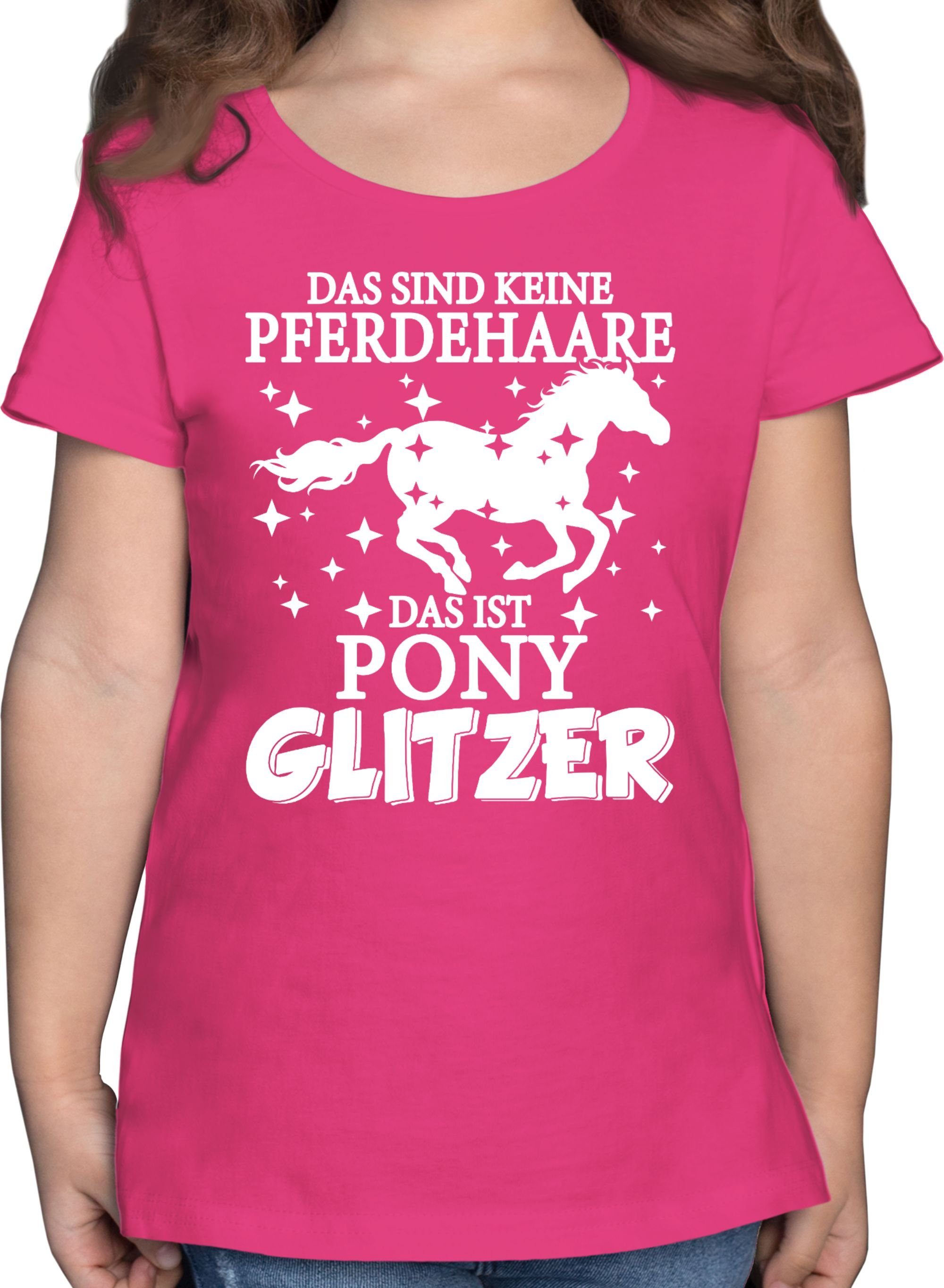 Shirtracer T-Shirt Das Glitzer keine 2 - Pony Pferd Das Fuchsia Pferdehaare sind ist