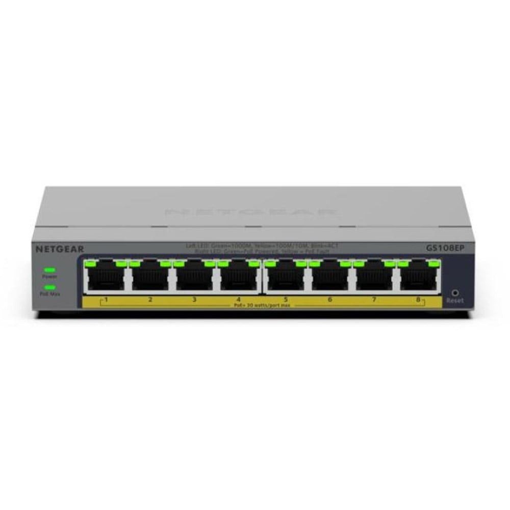 NETGEAR GS108EP 8-Port Gigabit Switch WLAN-Router