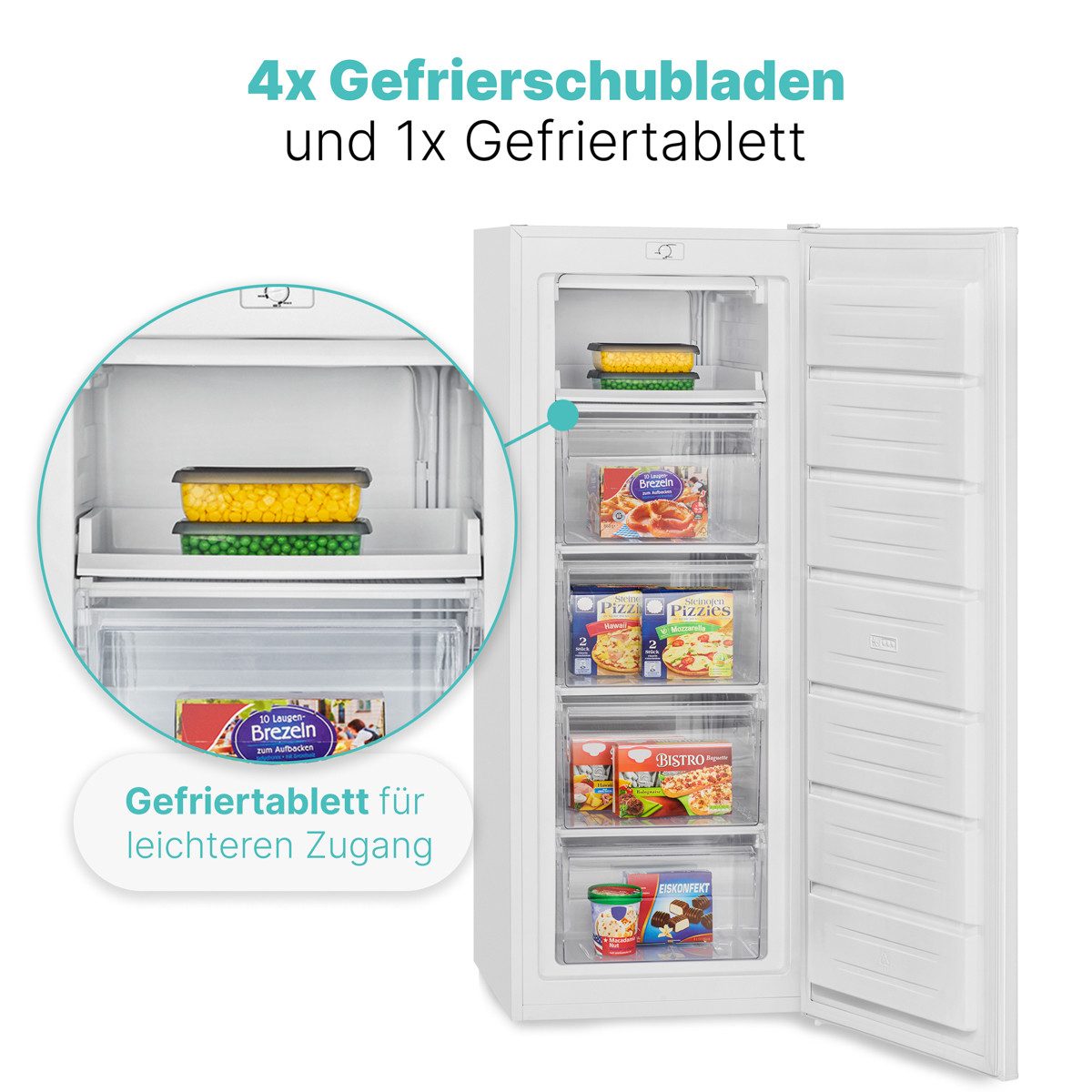 BOMANN Gefrierschrank GS 7364, 142.5 cm hoch, 54.5 cm breit, Gefrierschrank 143cm, 4 Sterne-Gefrierfach