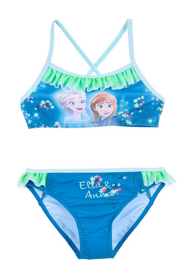 Disney Frozen Badeanzug Elsa Mädchen Bikini Bade-Set Badeanzug Bademode,  Material: 82% Polyester 18% Elastan