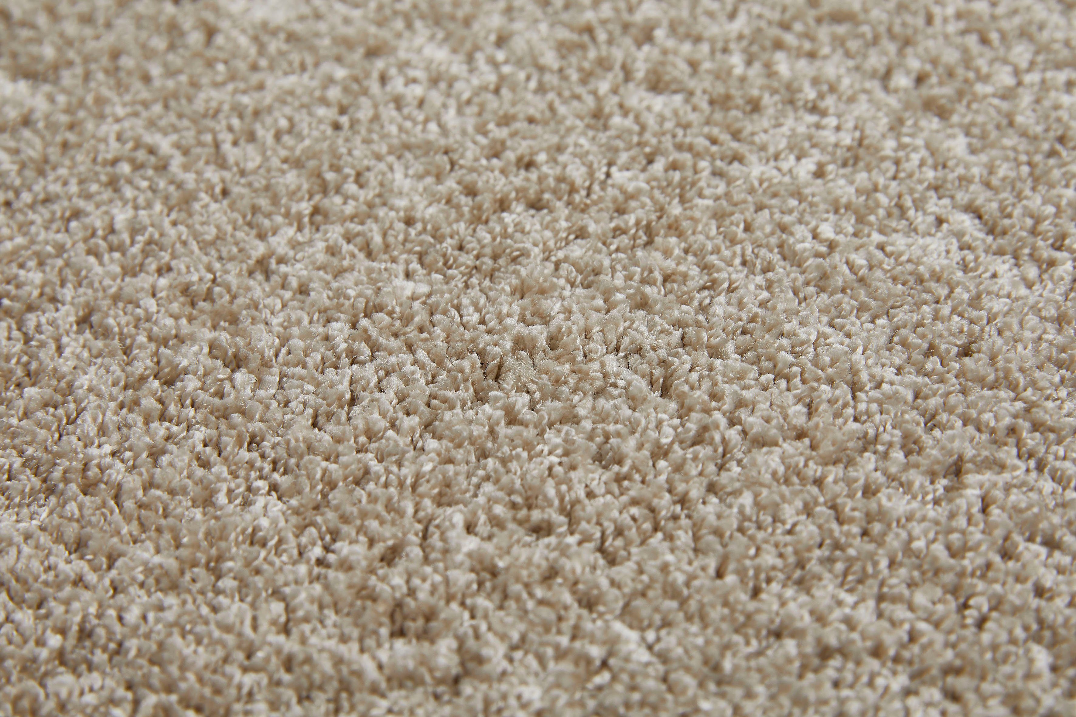 Teppichboden Coupon Velours Portland, Andiamo, rechteckig, Höhe: 11 mm, Uni Farben, Breite 400 cm, strapazierfähig, pflegeleicht beige