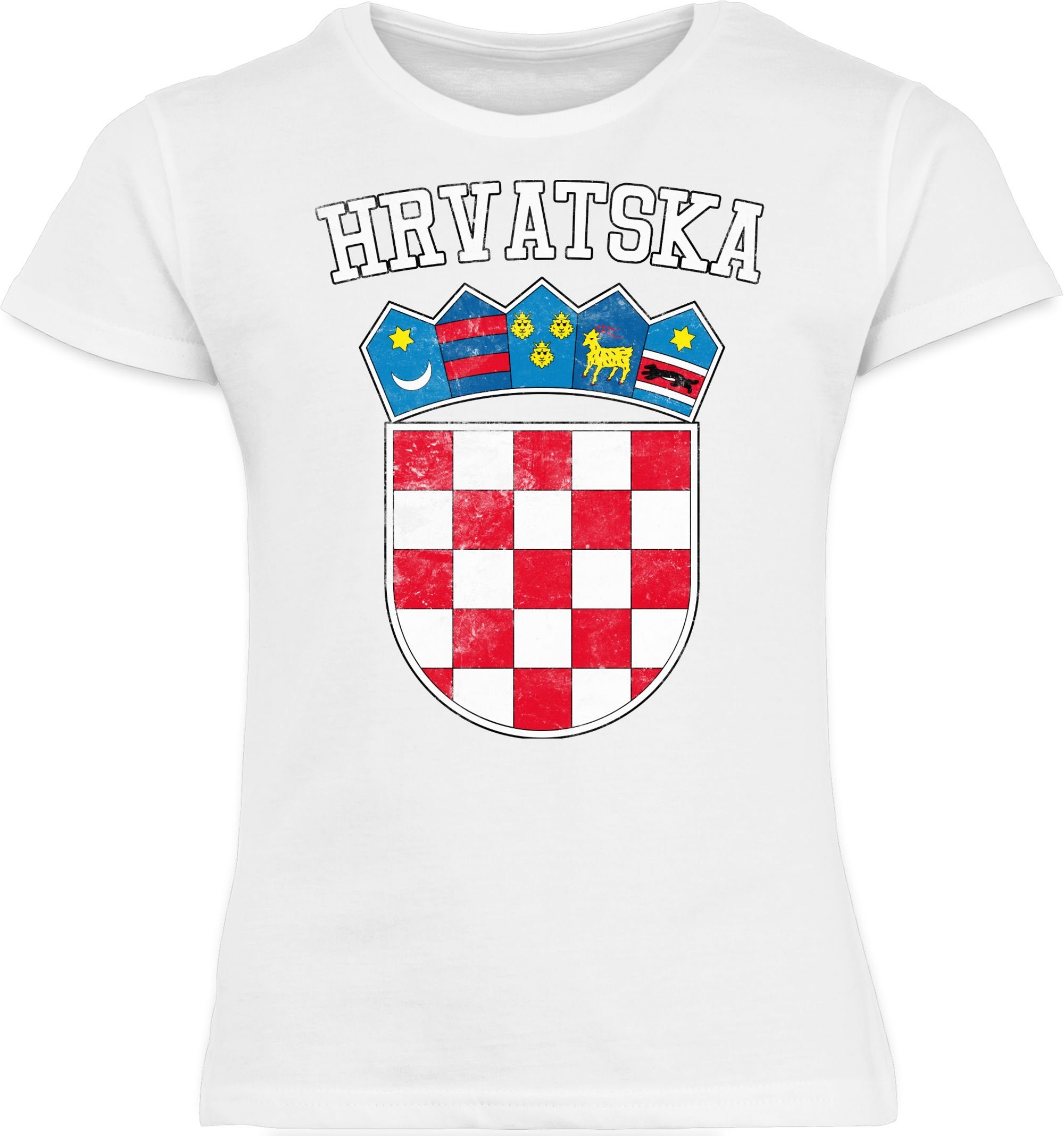 Shirtracer T-Shirt Kroatien Wappen Hrvatska Krotatisch 2026 Fussball WM Fanartikel