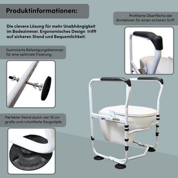 TRUTZHOLM Framepool WC-Aufstehhilfe höhenverstellbar 68-79 cm ergonomisch 136 kg Belastbar, Anti-Rutsch-Füsse, ergonomische Form, ergonomische Griffe
