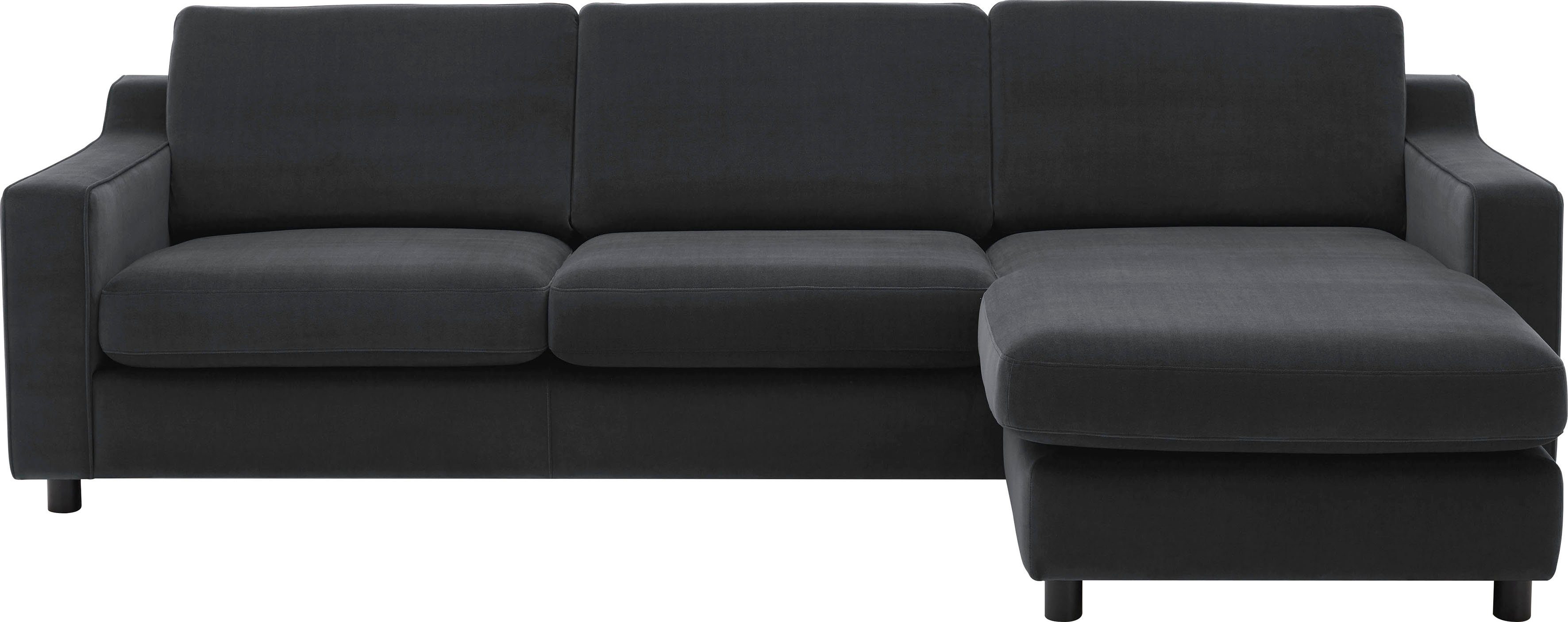 ATLANTIC home collection Ecksofa Luka L-Form, pflegeleichter Samtvelours