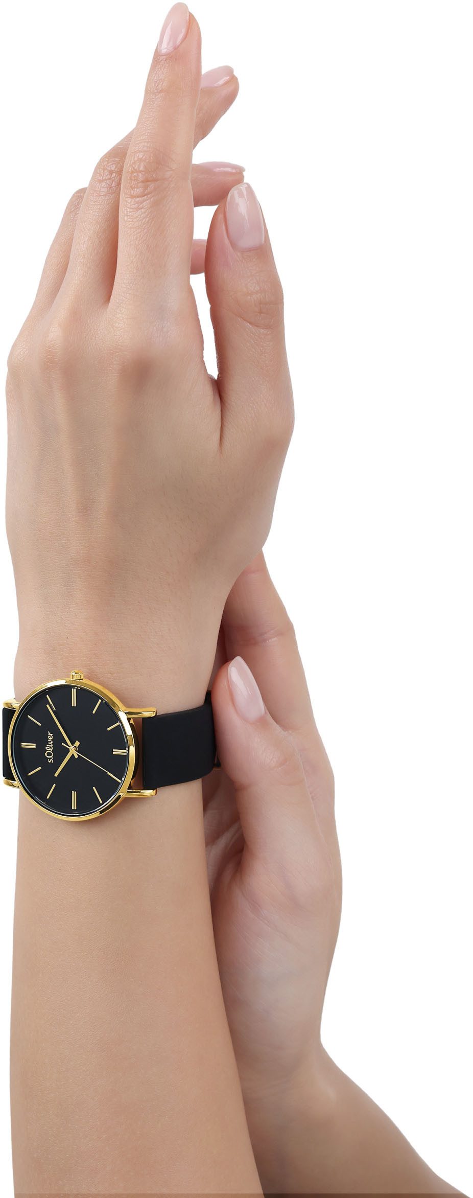 s.Oliver Quarzuhr 2038373, Armbanduhr, Damenuhr, analog, Silikonarmband