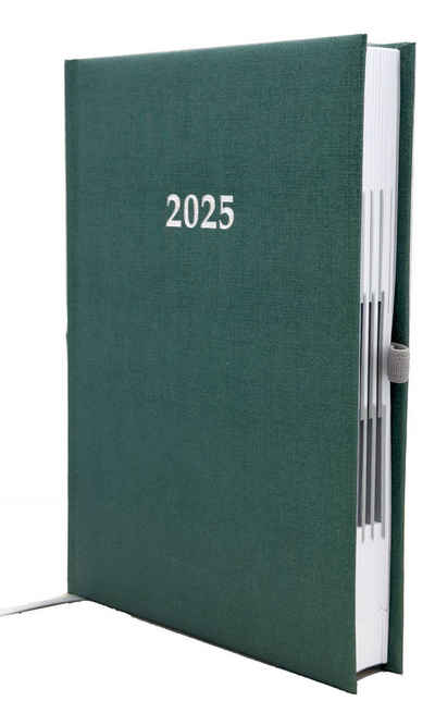 ADINA Aktenordner 2025 ADINA Buchkalender Chefplaner A5 grün-metallic 1 Tag 1 Seite