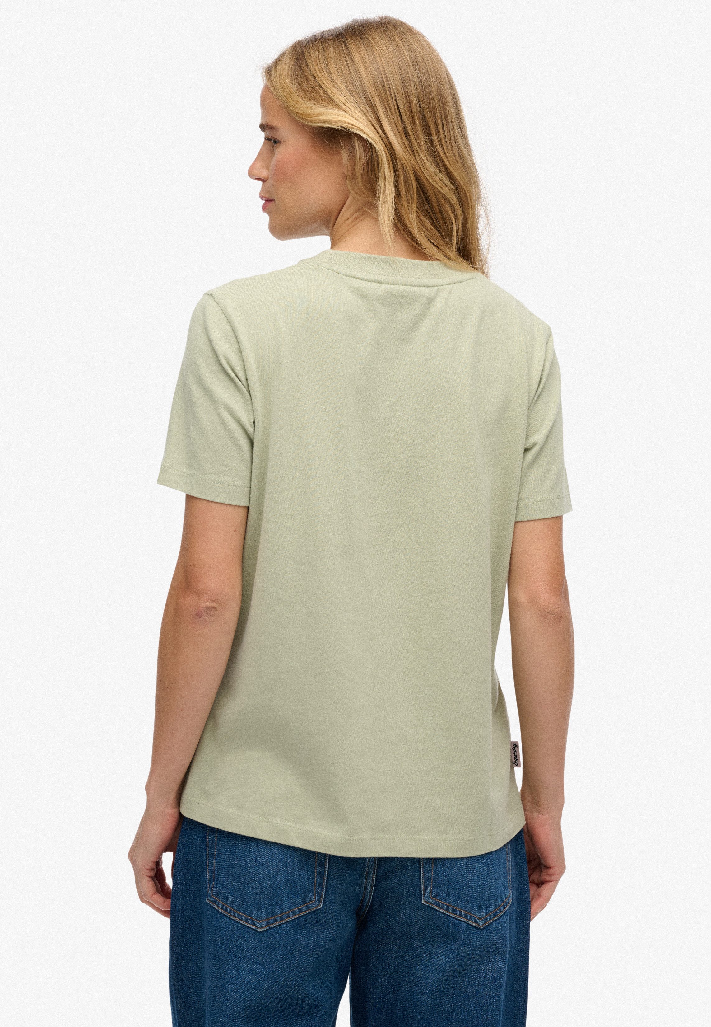 Superdry T-Shirt Essential Logo Emb Tee aus Baumwolle, normale Passform, Rundhalsausschnitt, Kurzarm