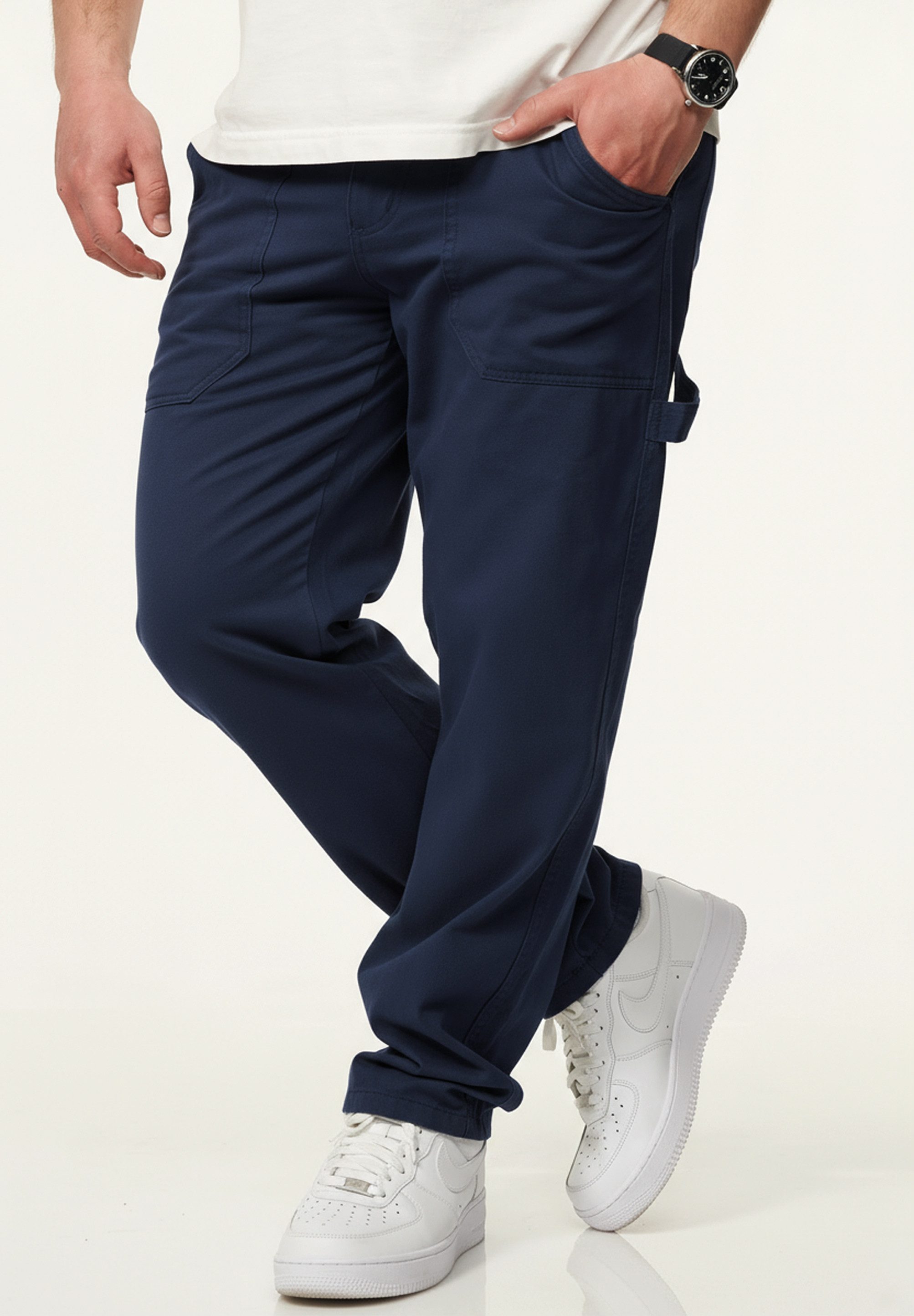 DAILY COTTON Straight-Jeans Hose im Carpenter-Stil - Regular-Fit Workwear H günstig online kaufen