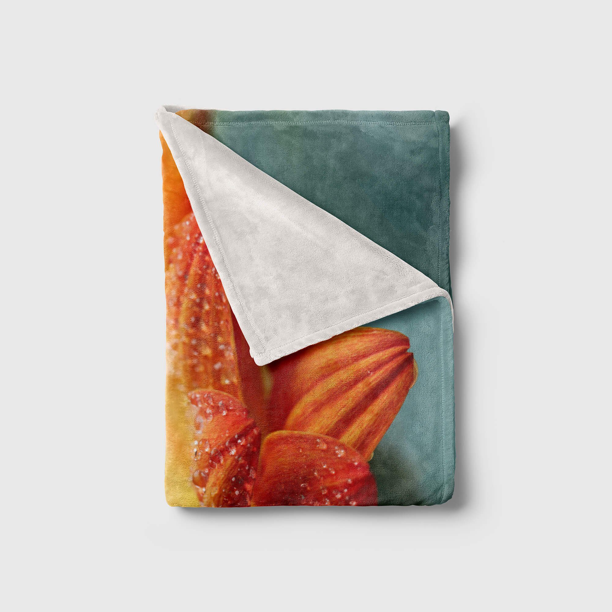 Morgentau Sinus (1-St), Fotomotiv Kuscheldecke Handtuch Handtuch Handtücher Blume Art Baumwolle-Polyester-Mix Bl, Saunatuch Strandhandtuch mit