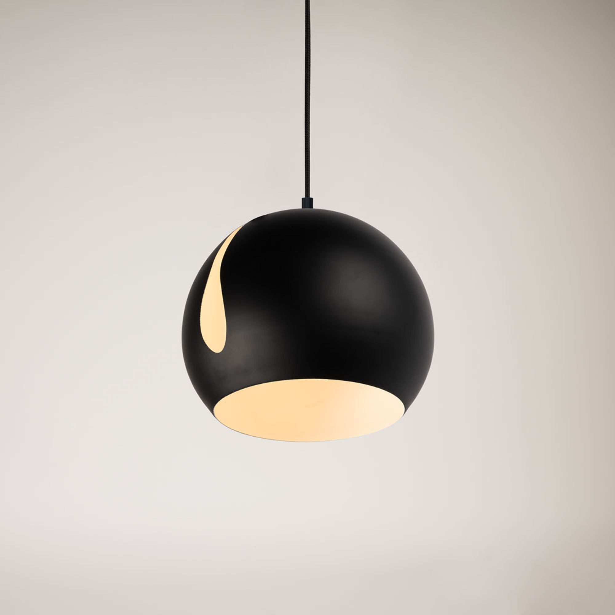 s.luce Pendelleuchte Pendelleuchte Ball tauschbarer Schirm Schwarz