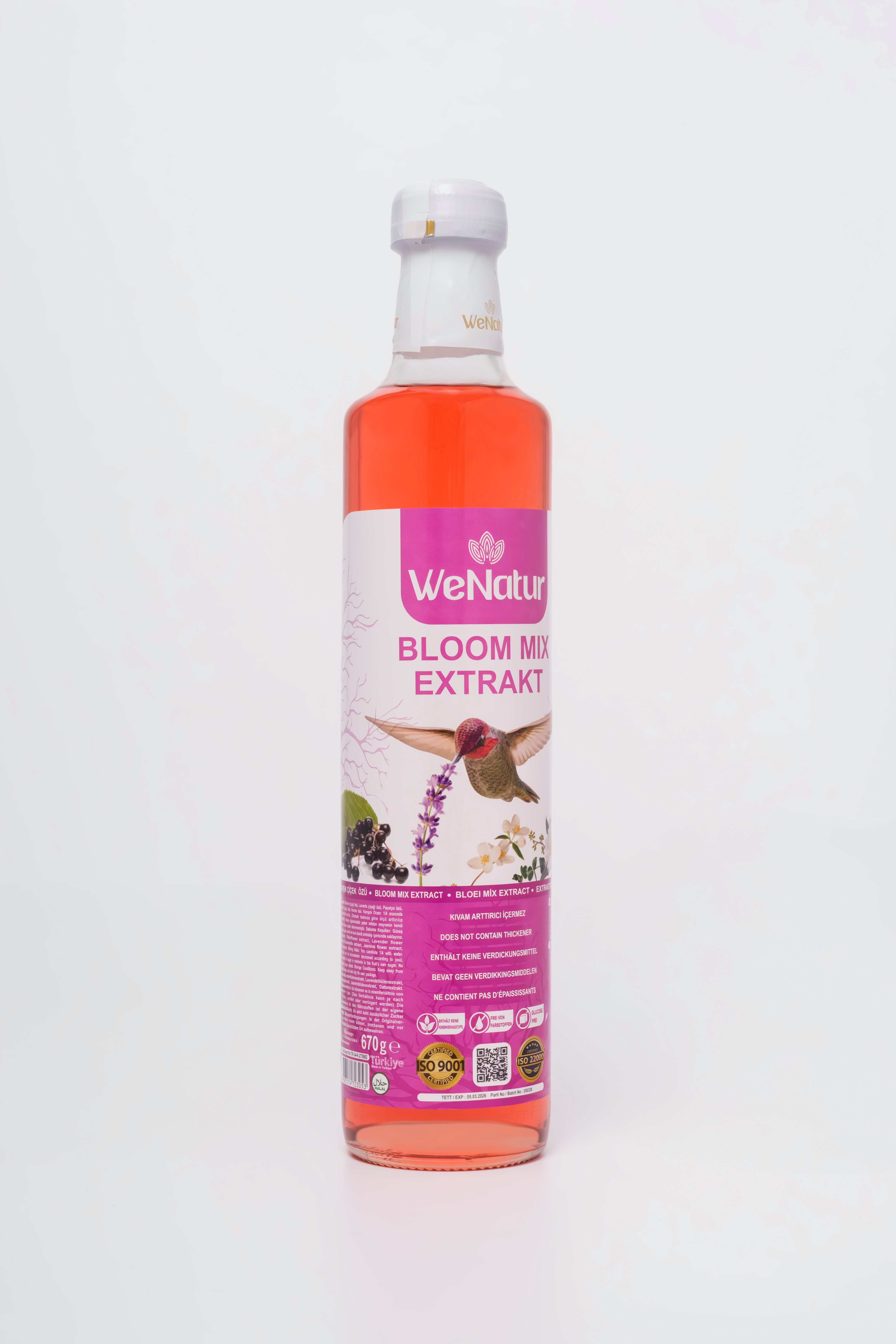 We_Natur Bloom Mex Exract-Schönheit, Frieden und Glück aus den Blumen der Natur Sirup, 670 g, Multiextrakt aus Blüten: Funktionelle Pflanzenkraft vereint