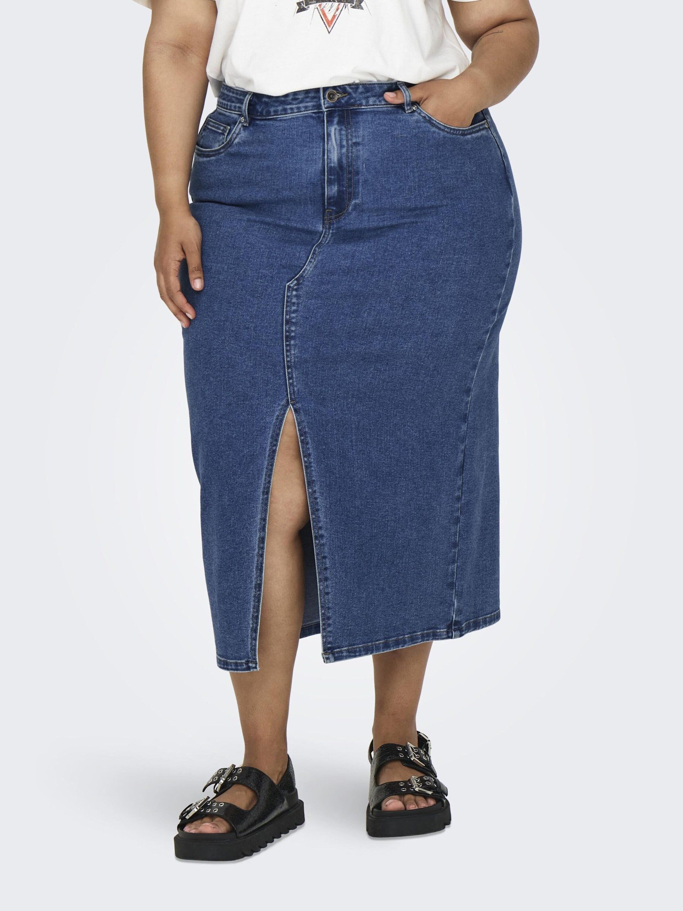 ONLY CARMAKOMA Jeansrock (1-tlg) Patches
