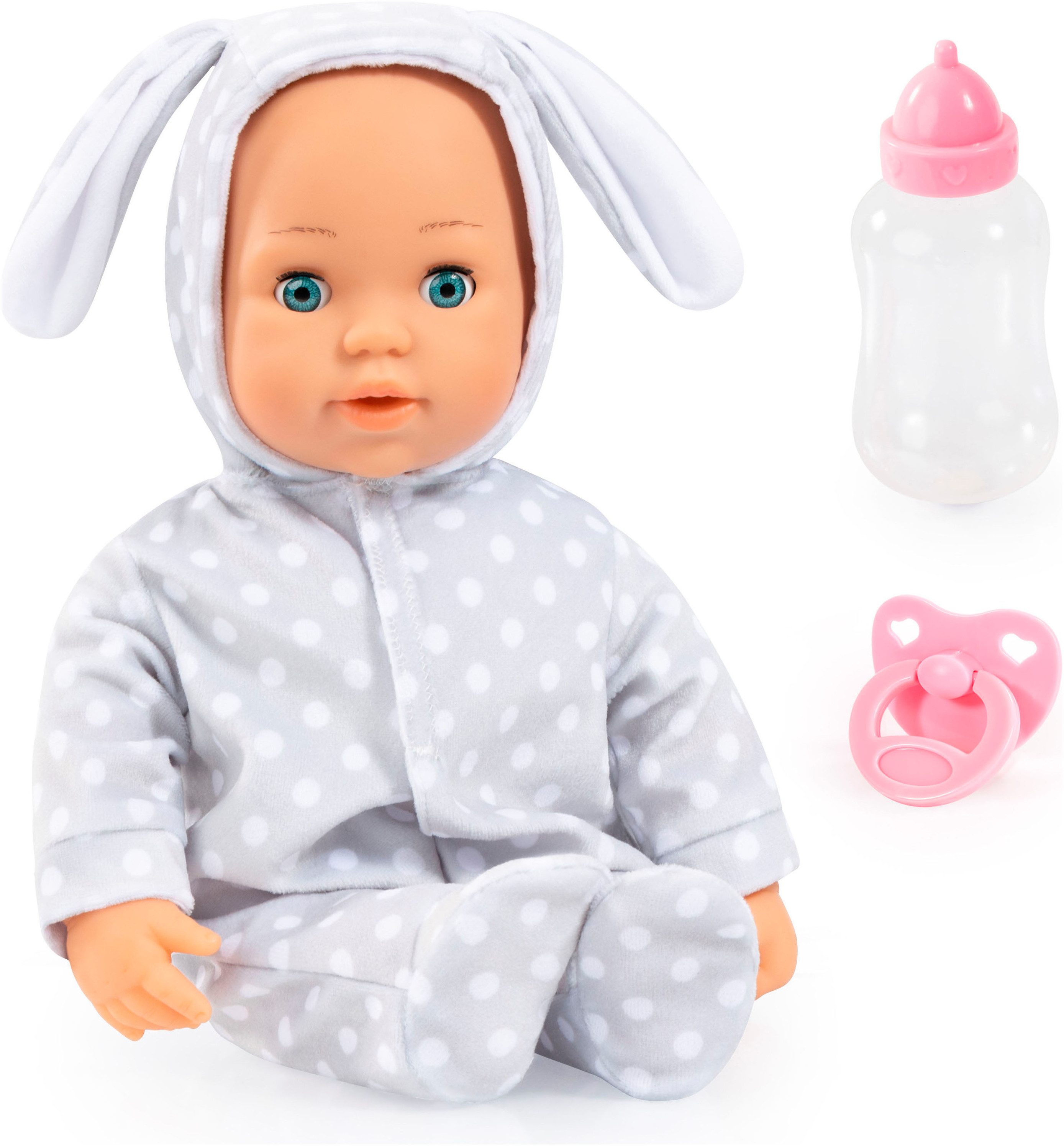 Babypuppe Anna First Words Baby, 38 cm grau