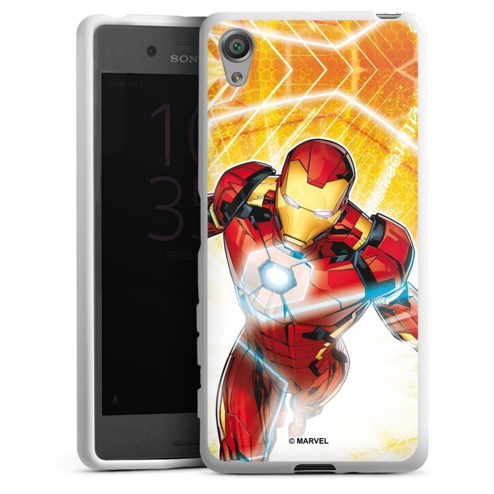 DeinDesign Handyhülle Iron Man on Fire, Sony Xperia X Silikon Hülle Bumper Case Handy Schutzhülle