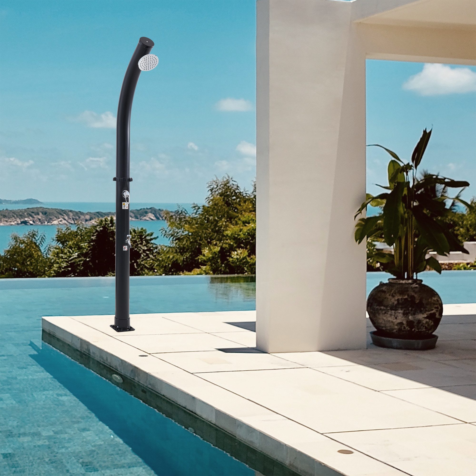 casa.pro Solardusche, »Kebomi« mit Fußdusche bis 60 °C Kunststoff 216 cm 18 L Schwarz