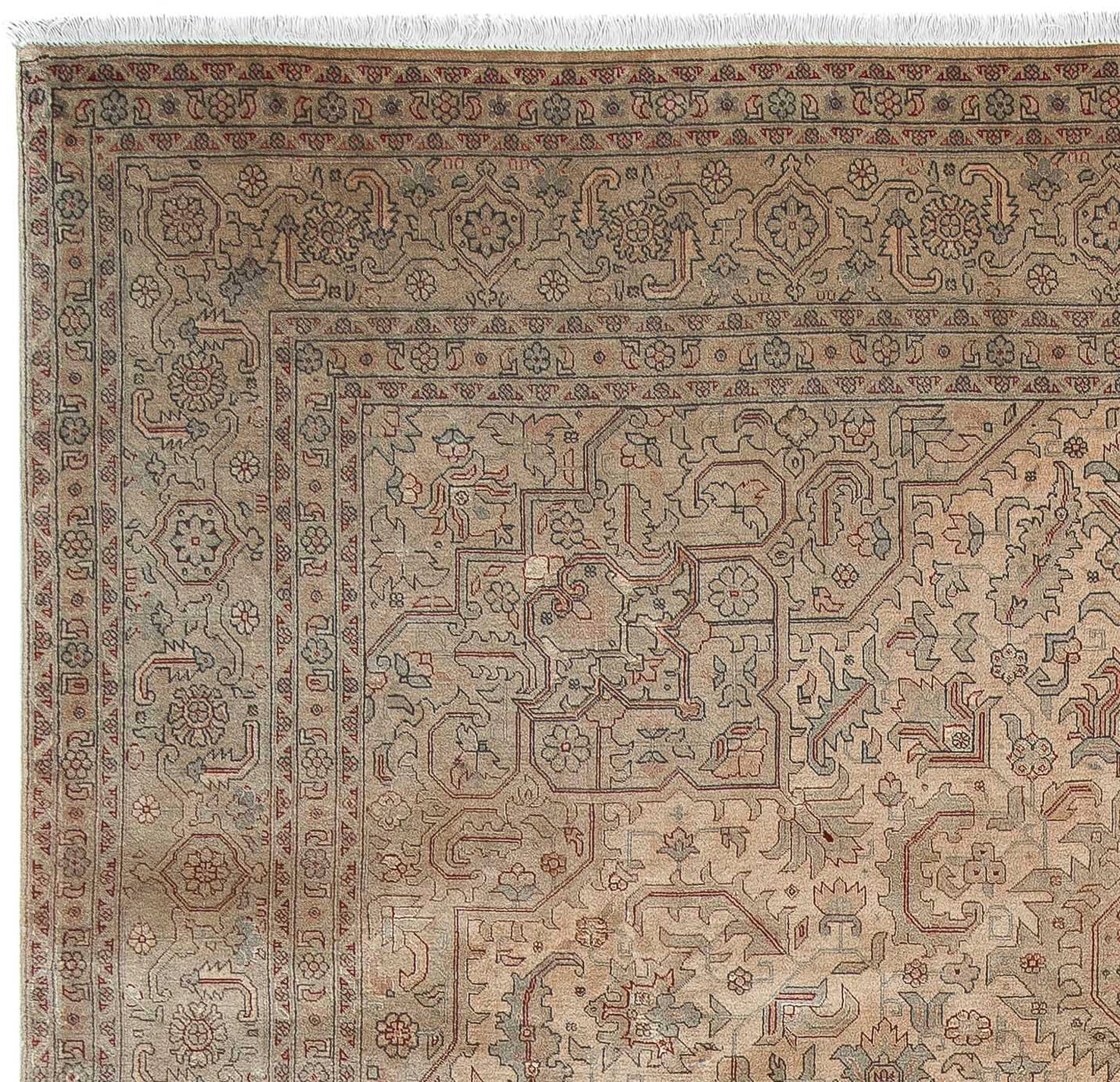 Orientteppich Perser - Täbriz - x 198 Royal rechteckig, Handgeknüpft, mm, - Einzelstück hellbraun, morgenland, cm - Höhe: mit Zertifikat 296 Wohnzimmer, 7