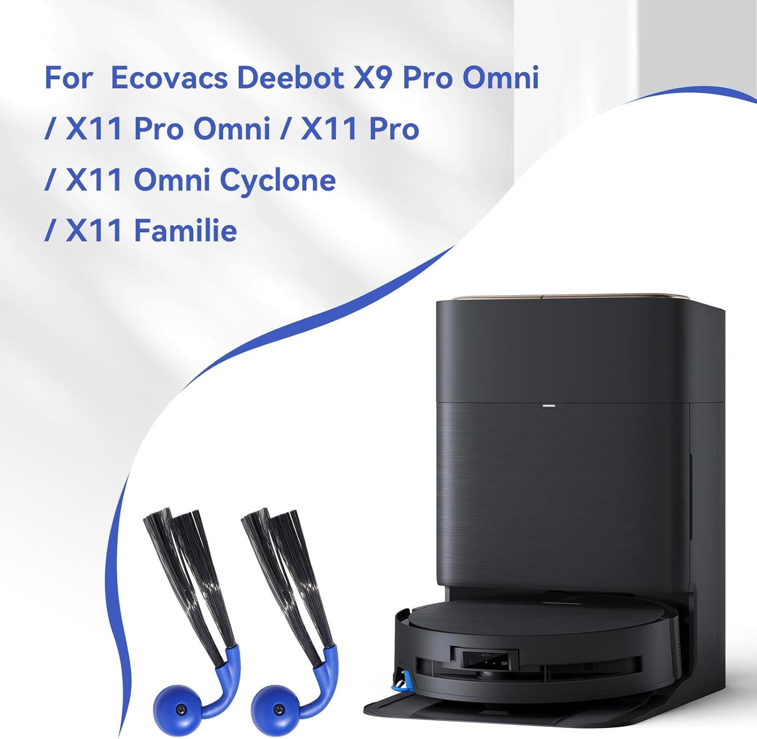FELIXLEO Staubsaugerdüsen-Set 16er Set Seitenbürsten Für Ecovacs X9 X11 T80S Omni, (1-tlg)