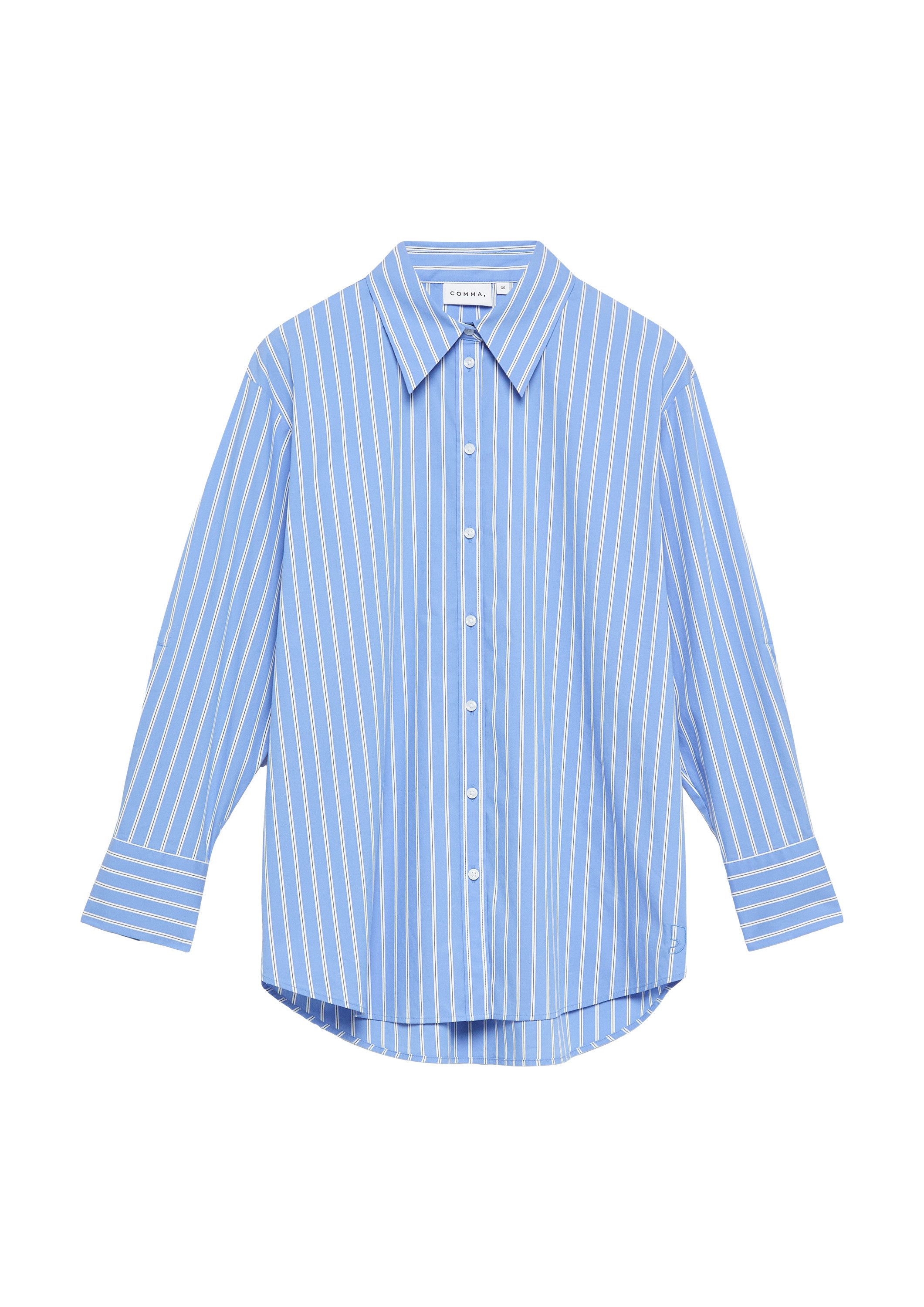 comma Langarmbluse Bluse Oversize-Bluse aus Popeline