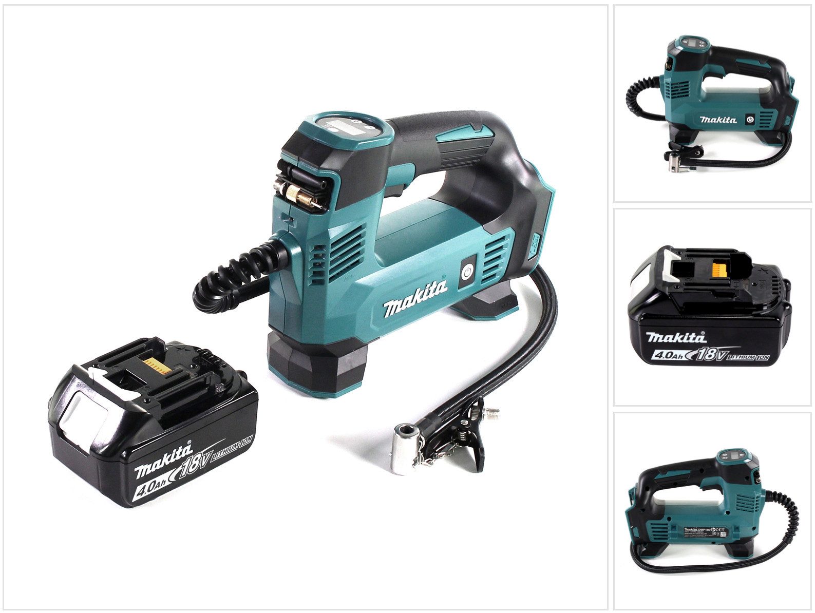 Makita Akku-Handkompressor DMP 180 M1 Akku Kompressor 18 V 8,3 bar + 1x Akku 4,0 Ah - ohne Ladeg