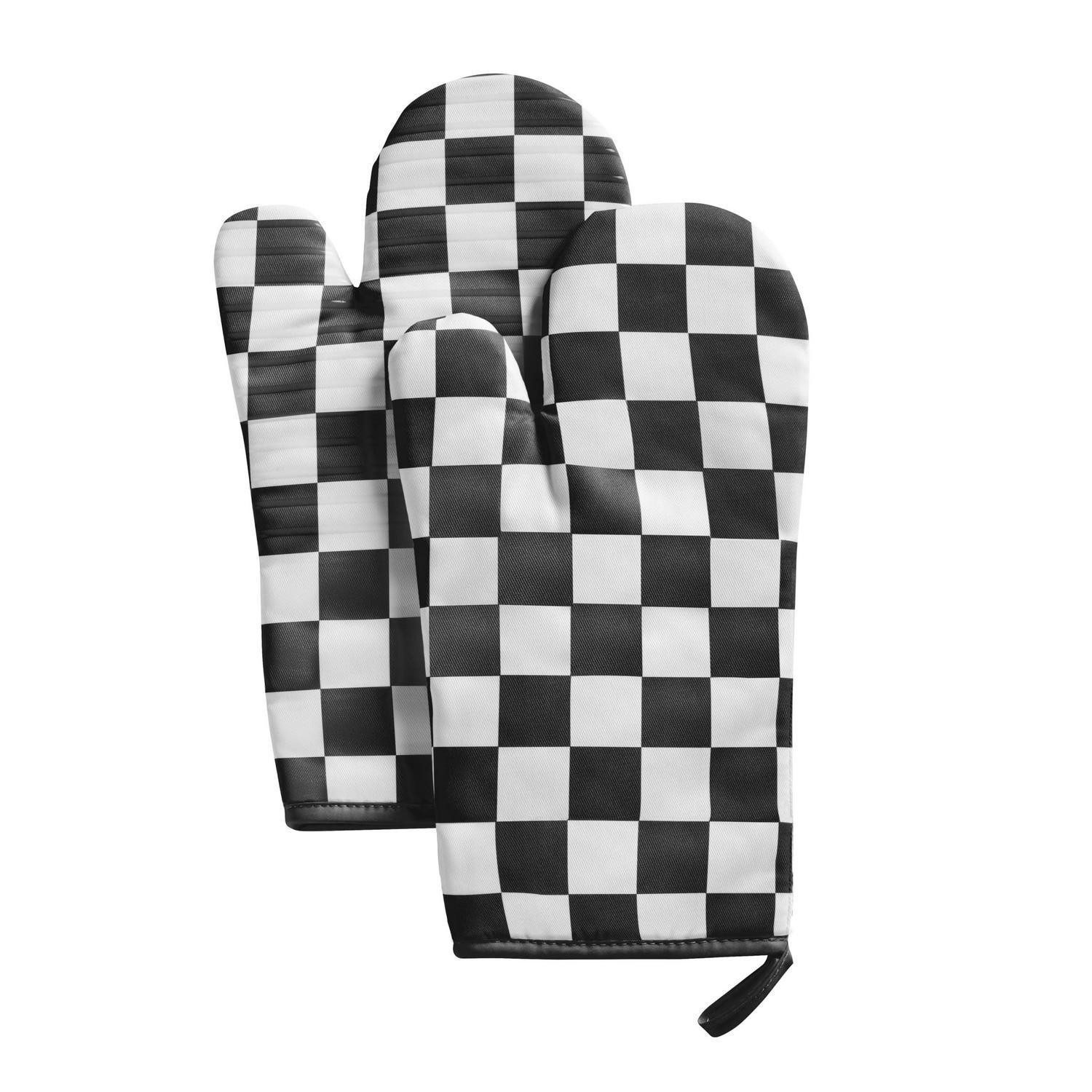LuxusKollektion Topfhandschuhe Ofenhandschuhe kariert 2er-Pack, (2-tlg)