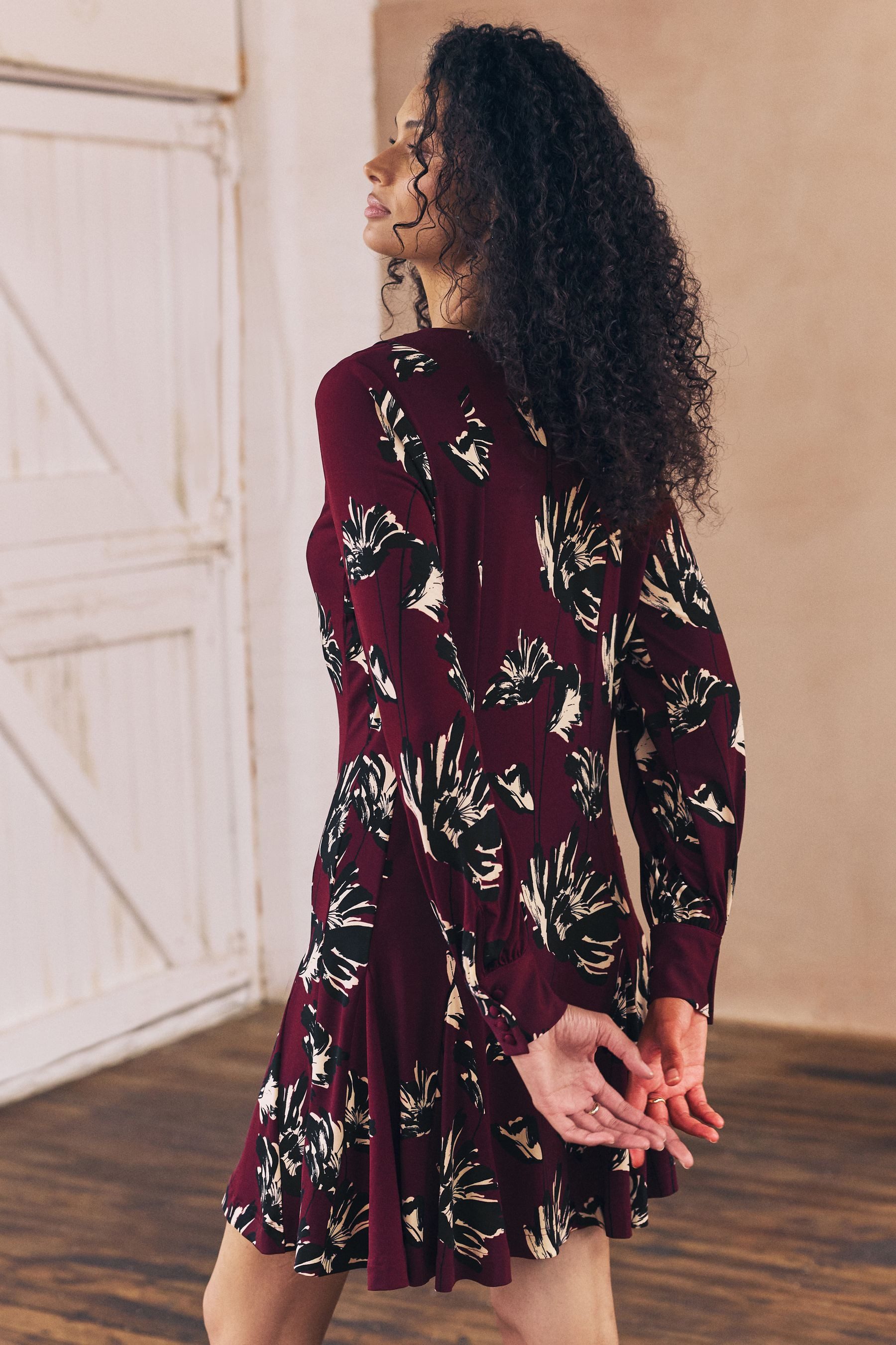 Next Minikleid Langärmeliges Minikleid in A-Linien-Form günstig online kaufen