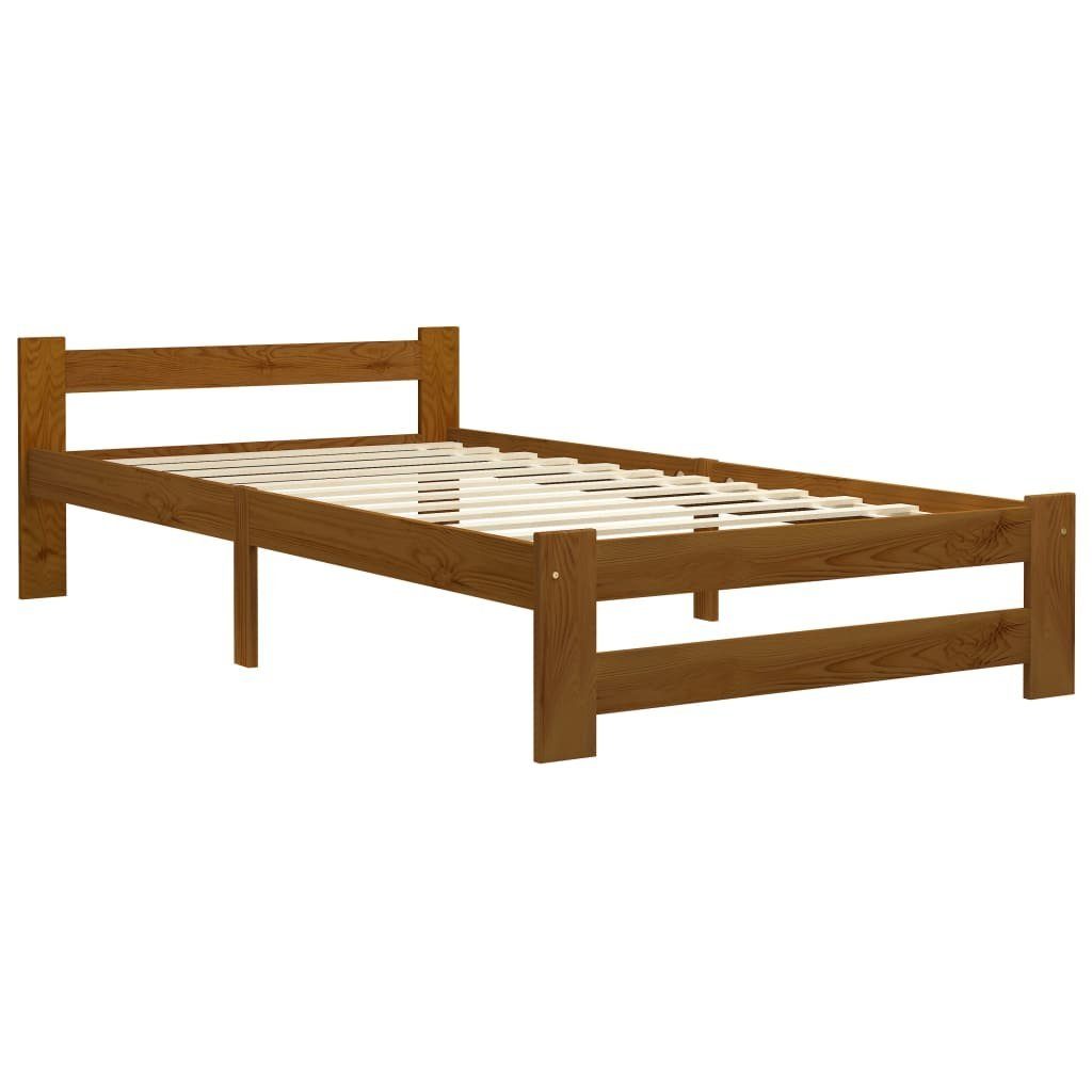vidaXL Bett Massivholzbett Honigbraun Kiefer 100x200 günstig online kaufen