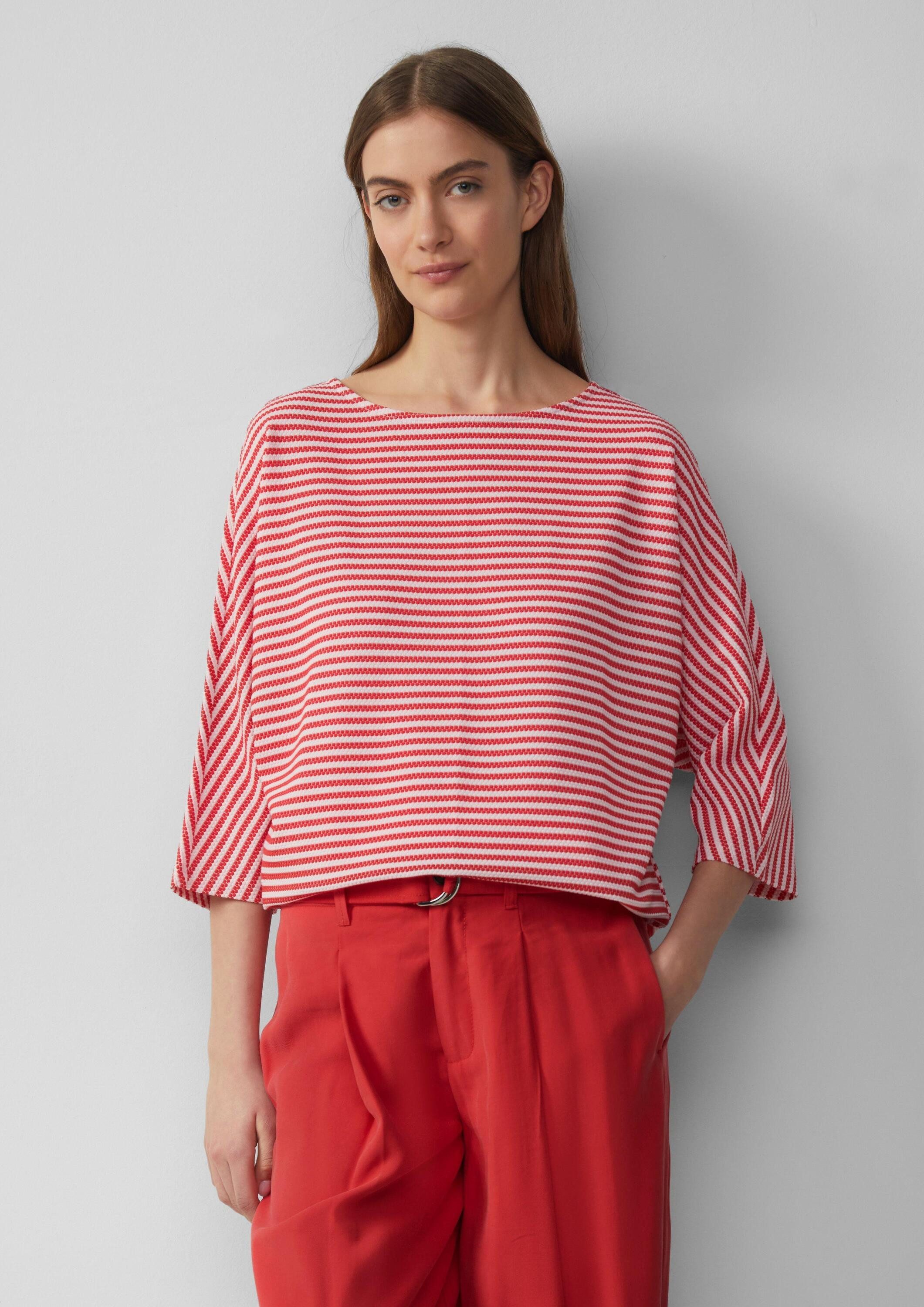 s.Oliver 3/4-Arm-Shirt T-Shirt Gestreiftes T-Shirt im Relaxed Fit mit 3/4-Ä günstig online kaufen