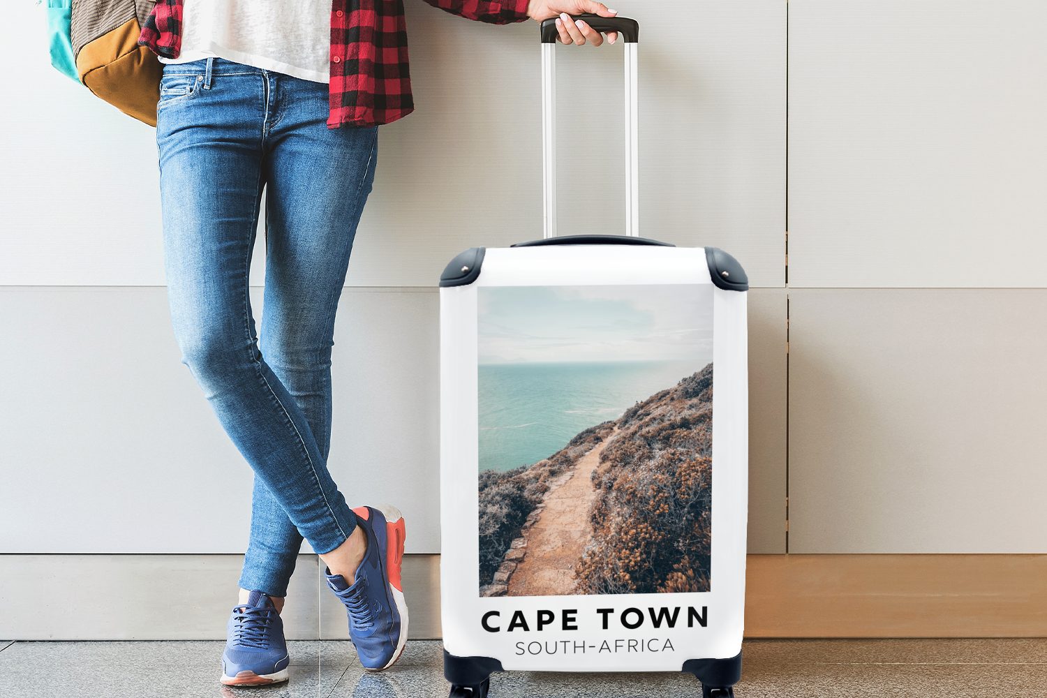 Reisekoffer Trolley, mit - für Straße Ferien, Handgepäck Meer, Reisetasche - - Südafrika Natur Rollen, Handgepäckkoffer 4 rollen, MuchoWow