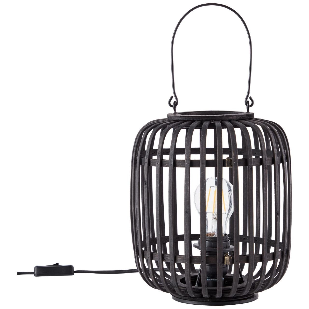 Brilliant Tischleuchte Woodrow, ohne Leuchtmittel, 27cm holz dunkel/schwarz