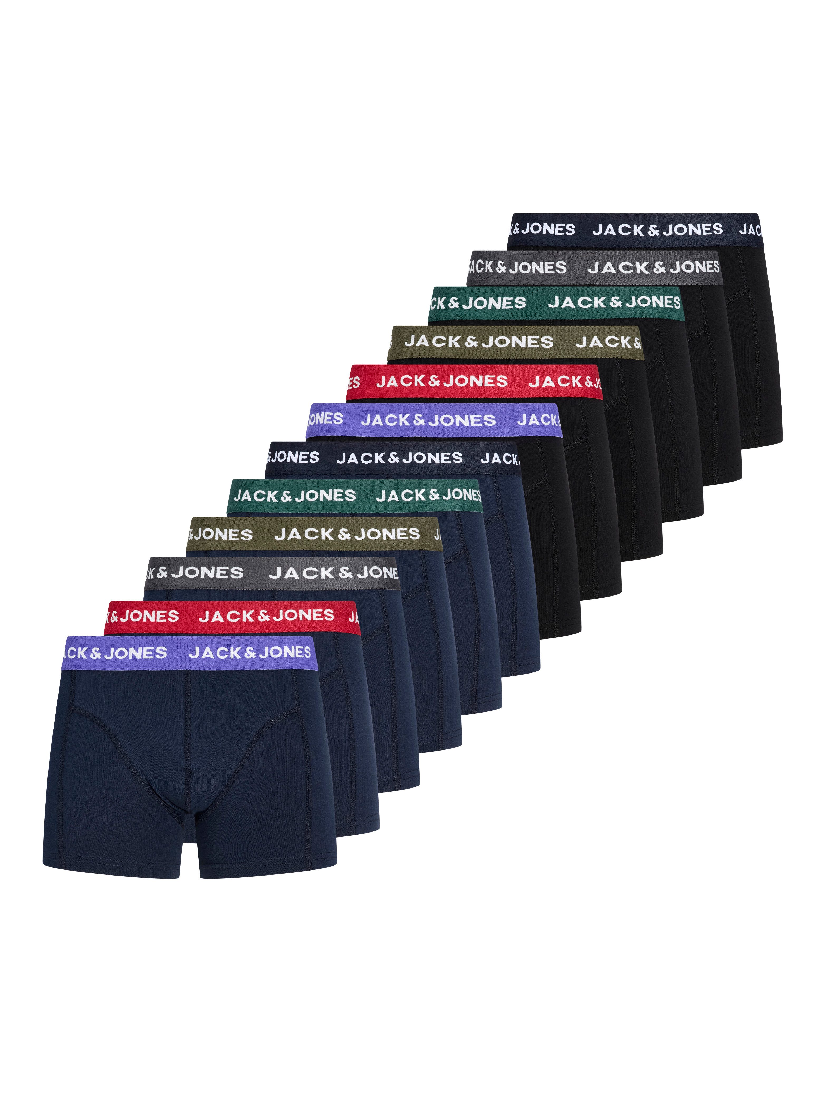 Jack & Jones Trunk JACKYLE SOLID TRUNKS 12 PACK (Packung, 12-St) Baumwollmischung, elastischer Bund