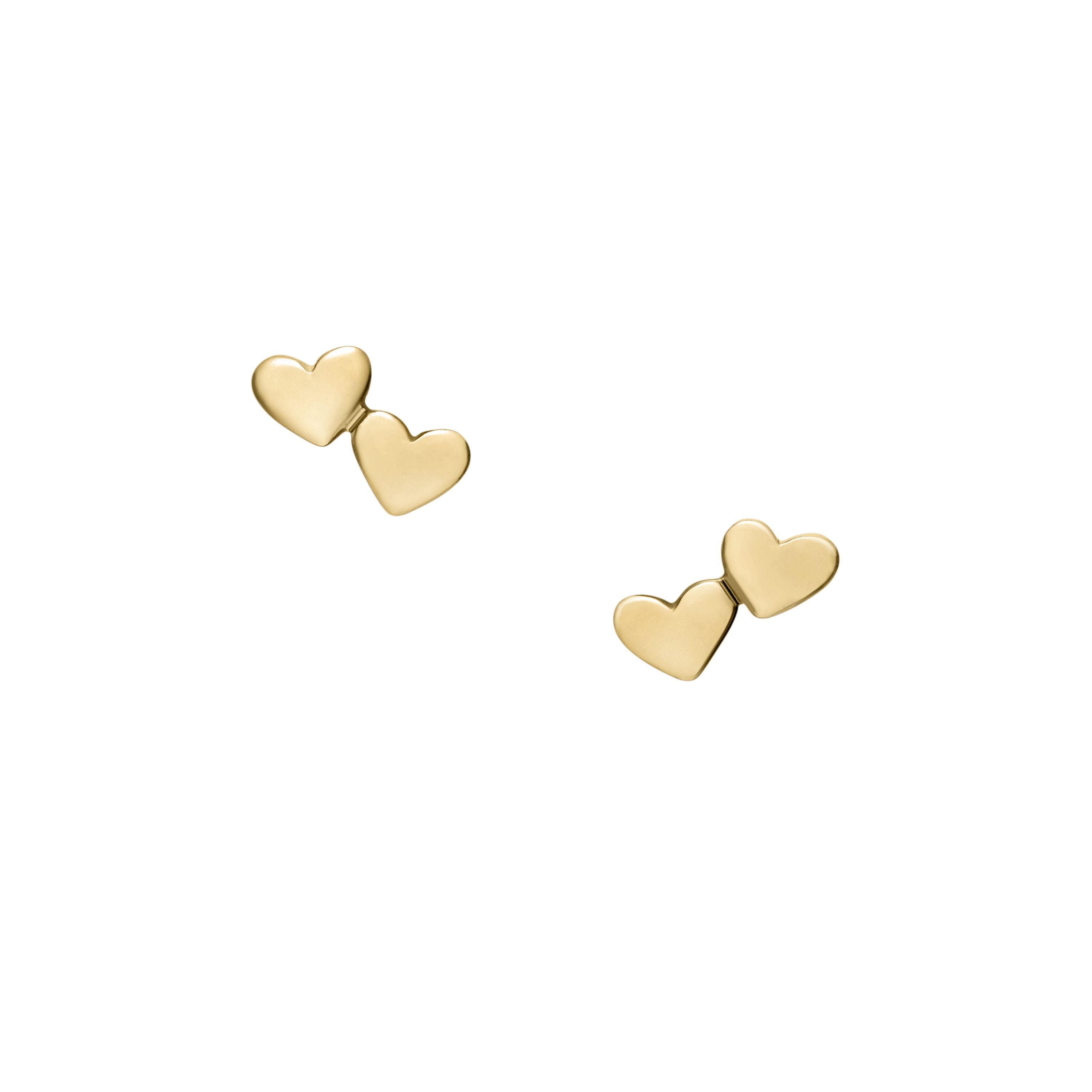 Fossil Paar Ohrstecker Schmuck Geschenk Metall SUTTON Herzen
