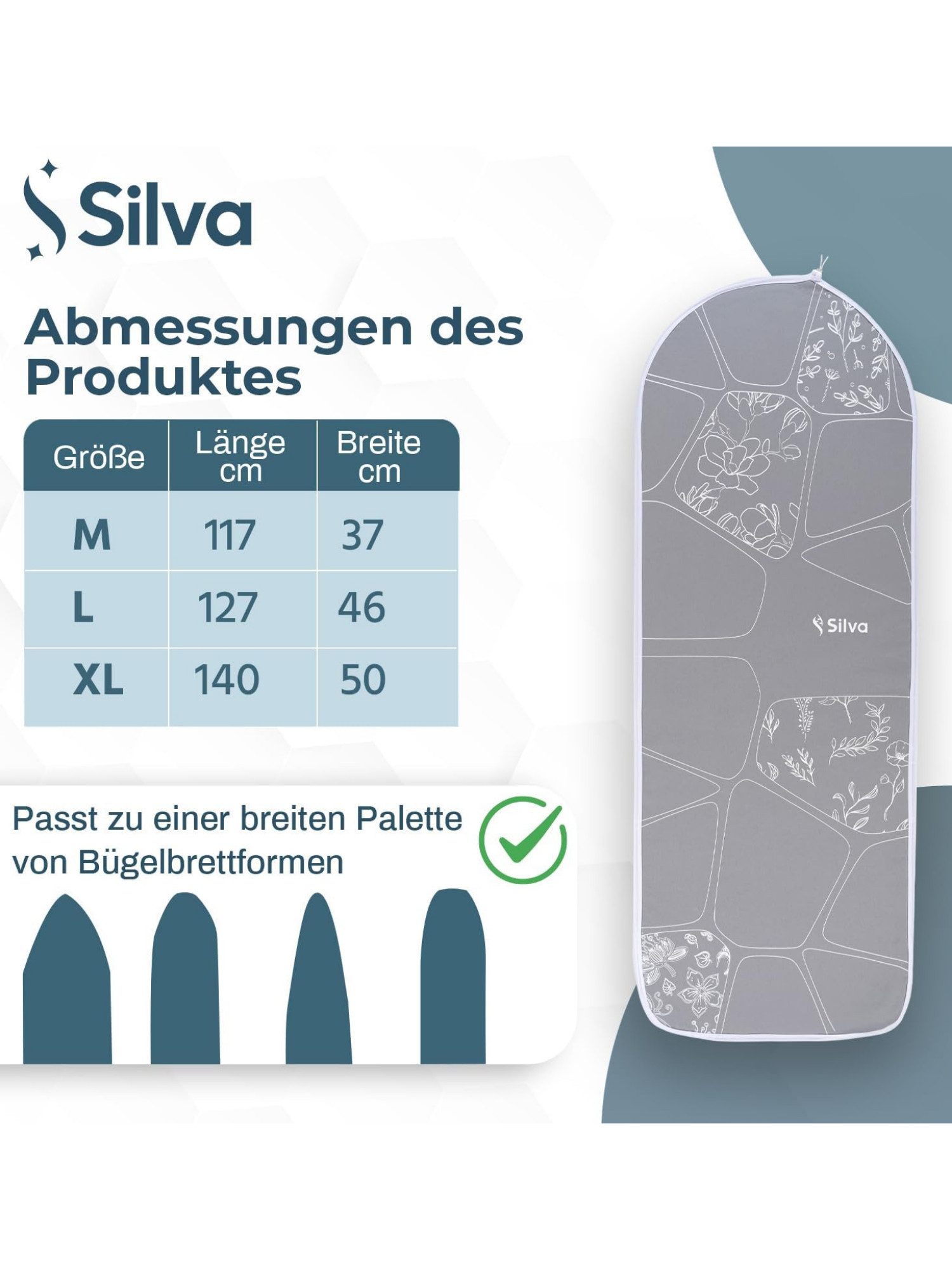 Silva EU Ersatz-Bügelbrettbezug Premium Bügelbrettbezug 3-Schicht günstig online kaufen