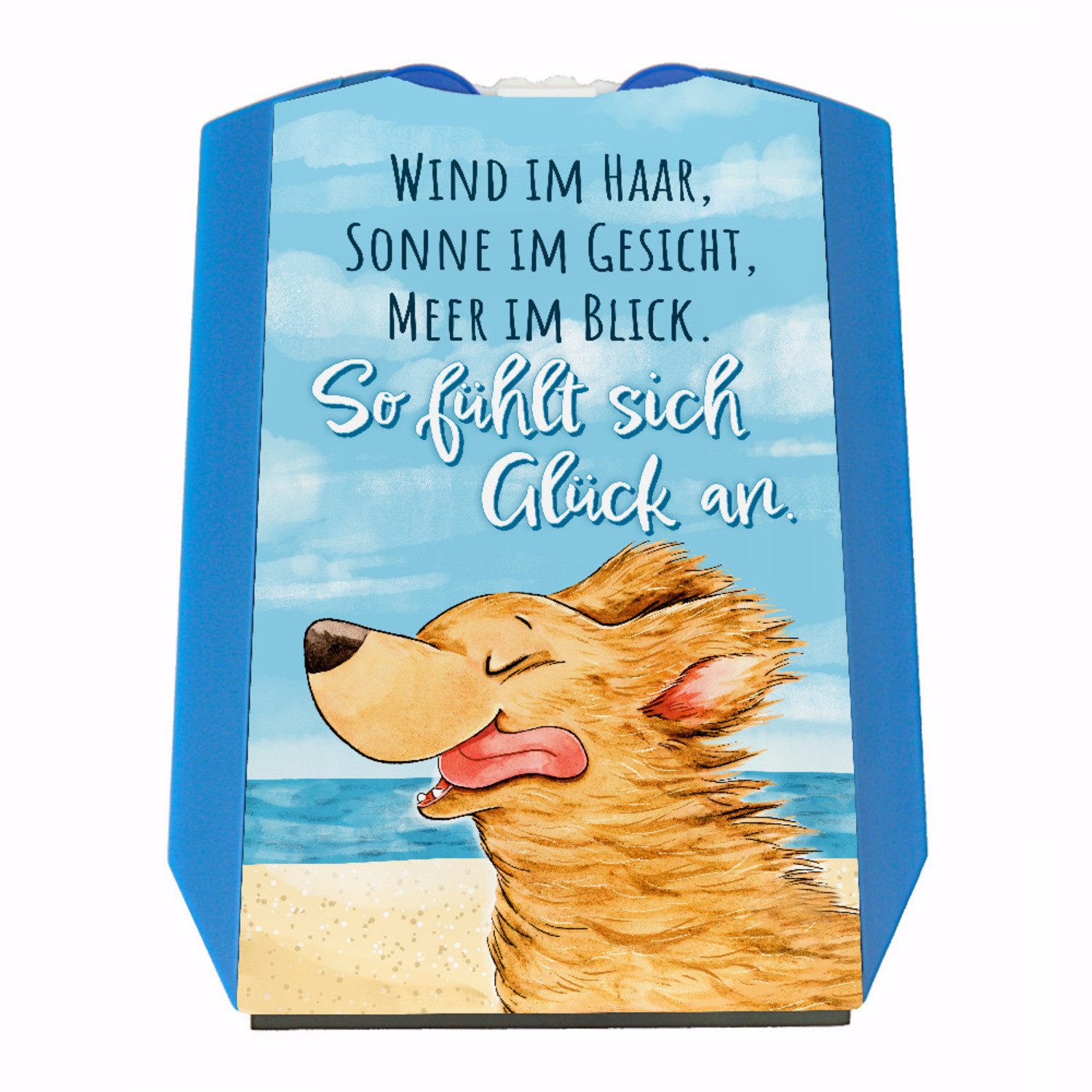 Parkscheibe Hund Parkscheibe mit Spruch Wind Sonne Meer - pures Glück