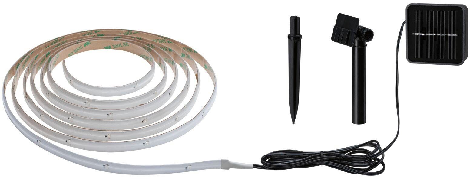 Paulmann LED-Streifen Solar mit Dämmerungssensor IP44 3m RGB 0,3W Schwarz, 1-flammig