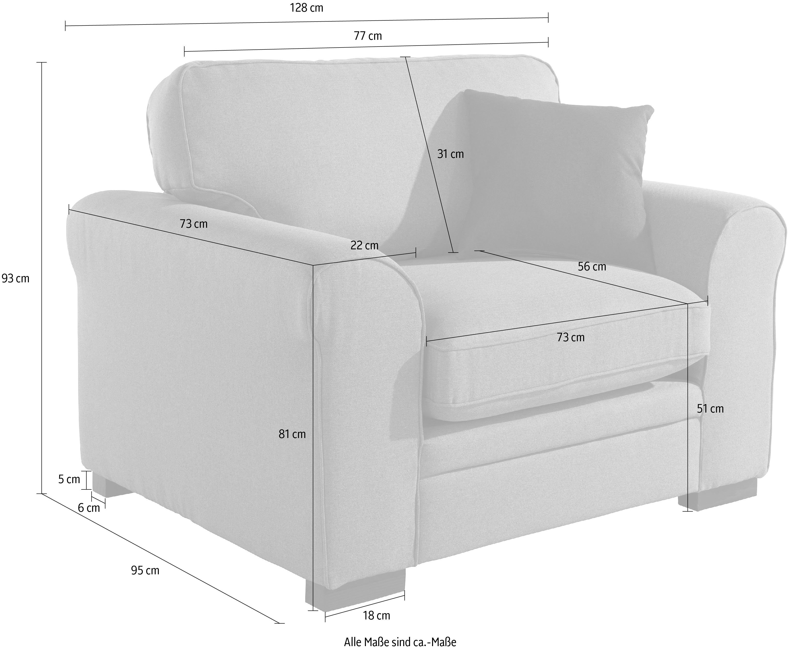 zur Bezugsarten passend Broughton, Polsterung, in weiche affaire Serie Home "Broughton", 3 Sessel