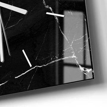 DEQORI Wanduhr 'Marmoradern im Detail' (Glas Glasuhr modern Wand Uhr Design Küchenuhr)
