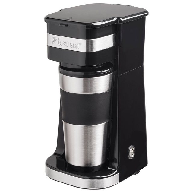 bestron Filterkaffeemaschine, Kaffee Maschine 2 Tassen 420 ml Brüh Automat Edelstahl Becher