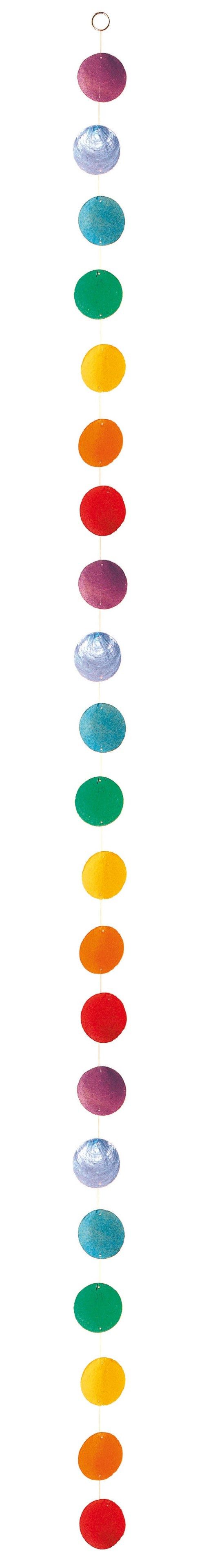 Saraswati Hängedekoration Muschelmobile regenbogenfarben 3er Capiz 160cm