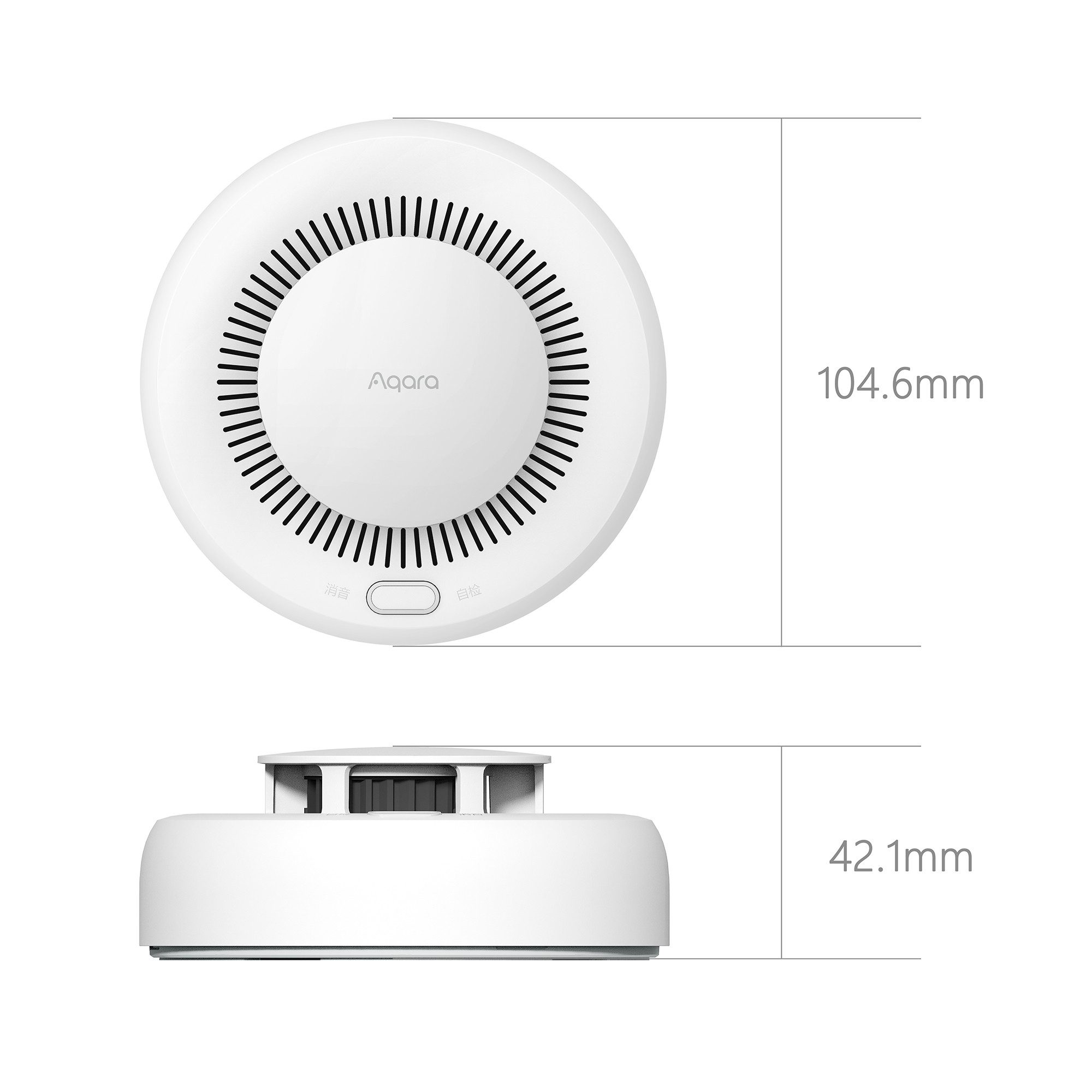 Aqara Smart Rauchmelder mit 10 Jahres Batterie, Zigbee Rauchmelder (Erfordert Aqara Zigbee3.0 Hub, Unterstützt HomeKit, Matter over Bridge)