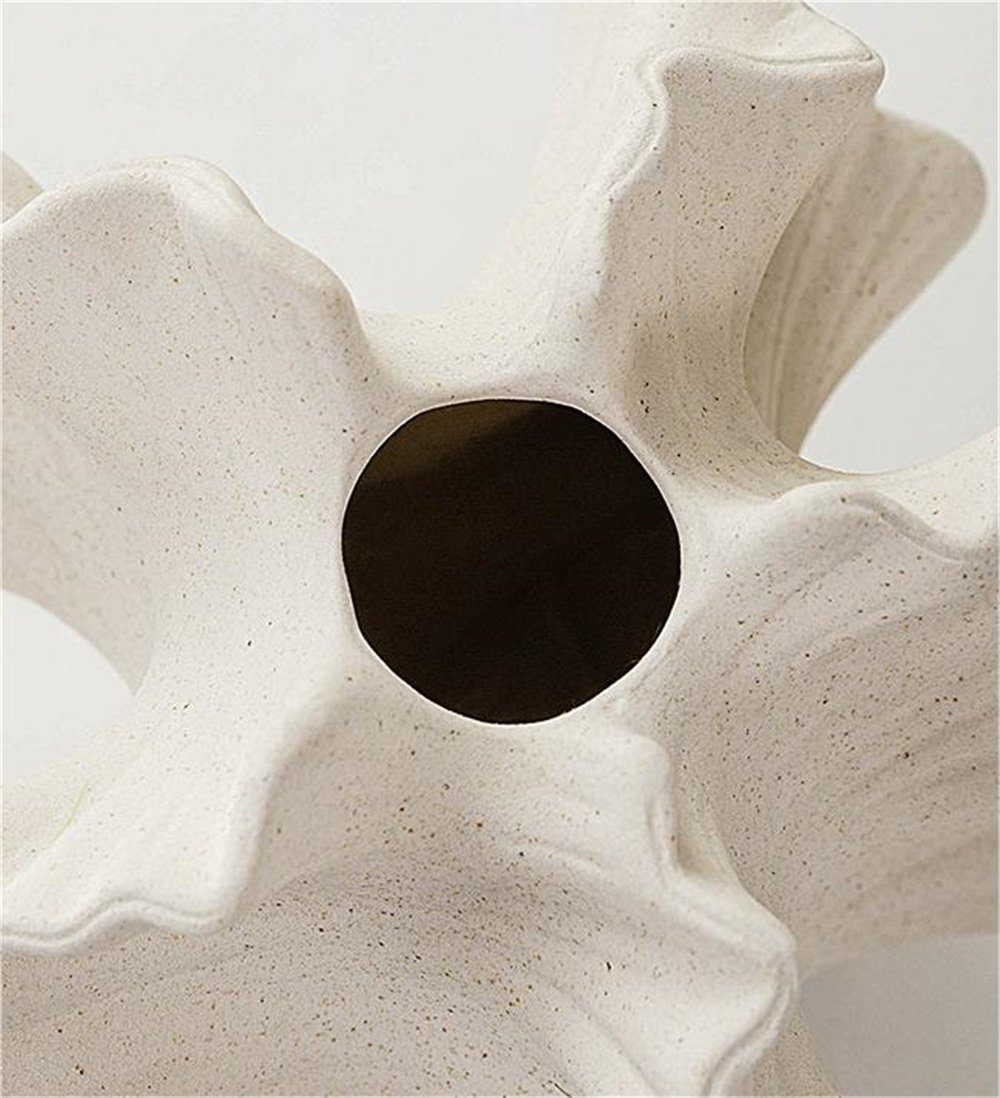 Dekovase einfache weiß Vase, Rouemi Ornament Decoration Home Spitze Keramik-Vase, Kunst