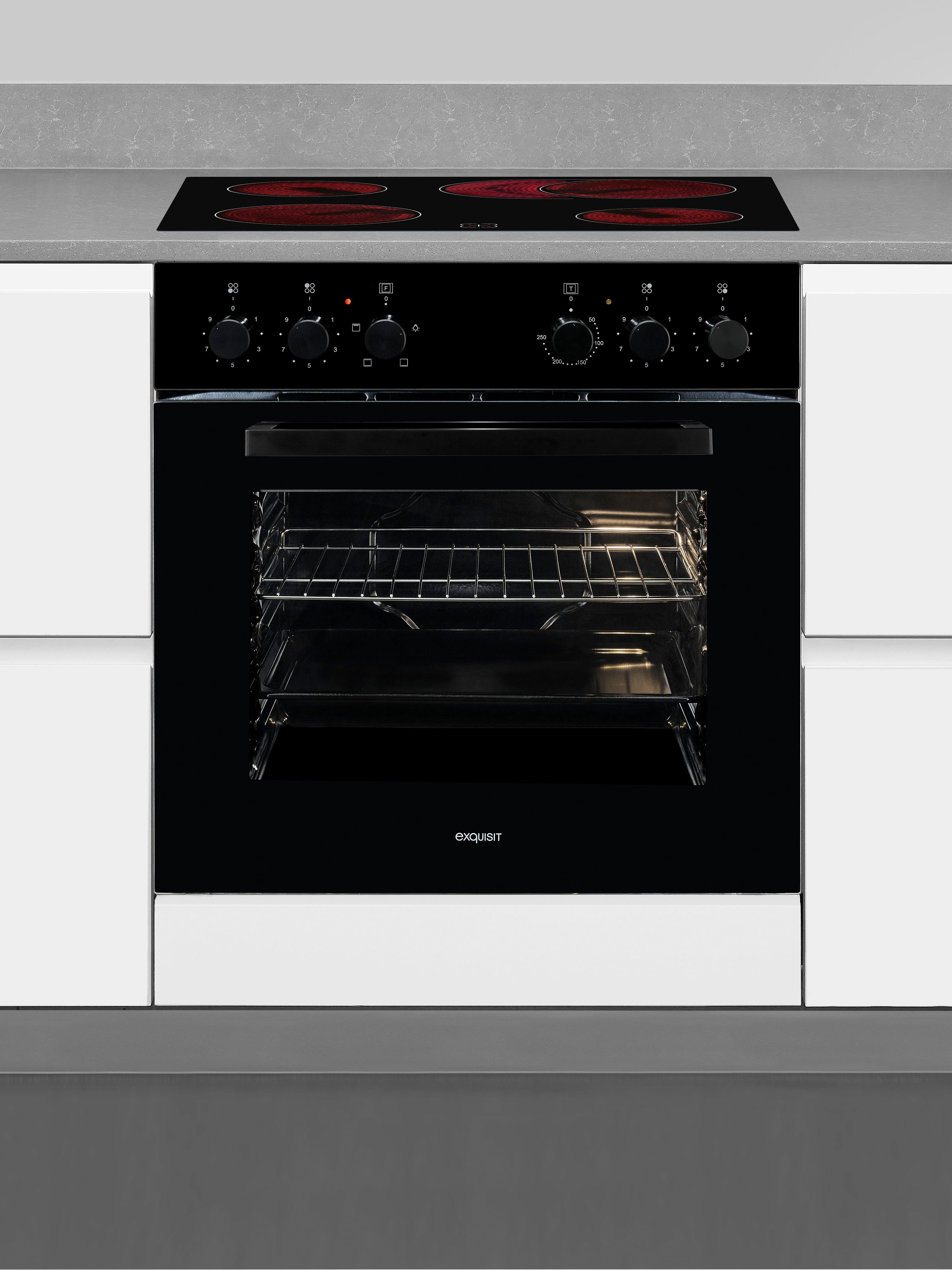 exquisit Elektro-Herd-Set EHE246-020, Klassisch Backen und Braten für das alltägliche Kochen