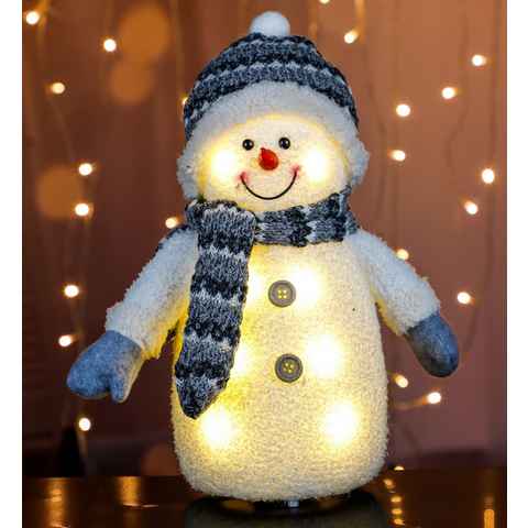 Haushalt International Weihnachtsfigur, LED Weihnachtsdeko - Schneemann - 33 cm